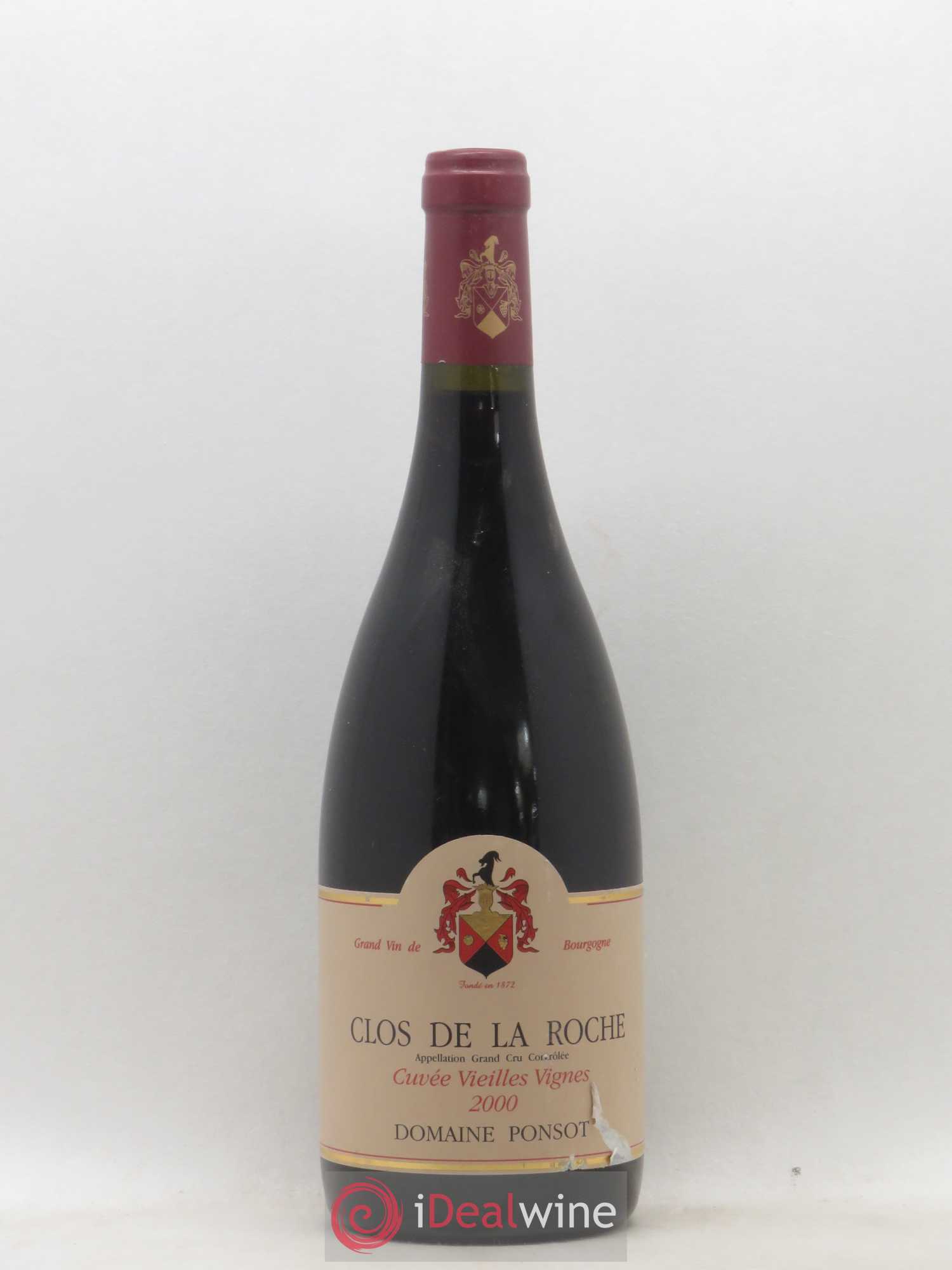 Clos de la Roche Grand Cru Vieilles Vignes Ponsot (Domaine) 2000 - Lot de 1 bouteille - 0