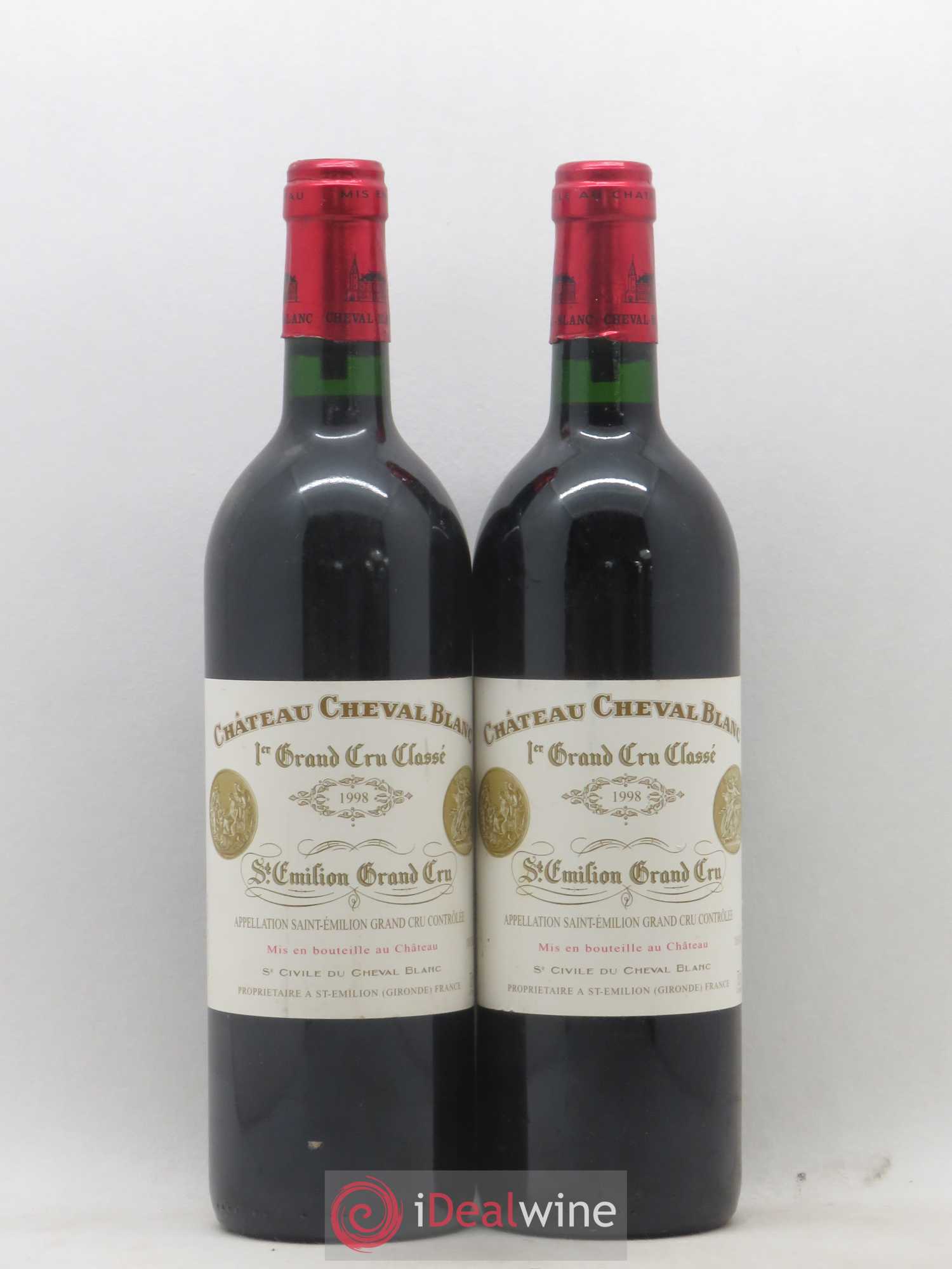Château Cheval Blanc 1er Grand Cru Classé A 1998 - Lot de 2 bouteilles - 0