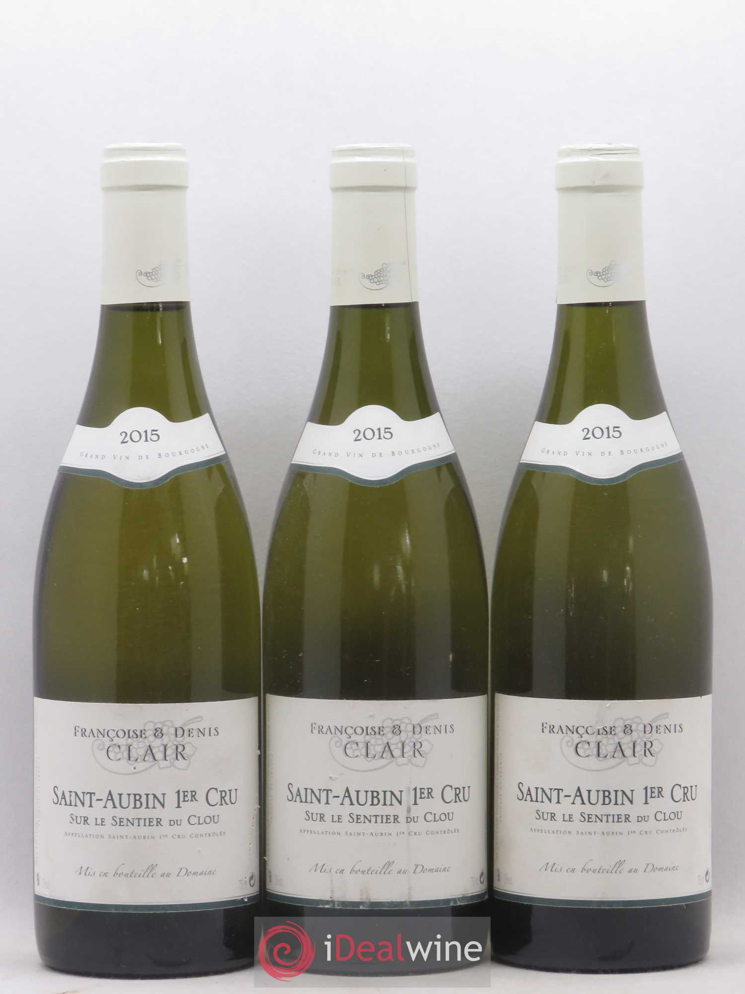 Saint-Aubin 1er Cru Sur le Sentier du Clou Françoise et Denis Clair 2015 - Posten von 3 Flaschen - 0