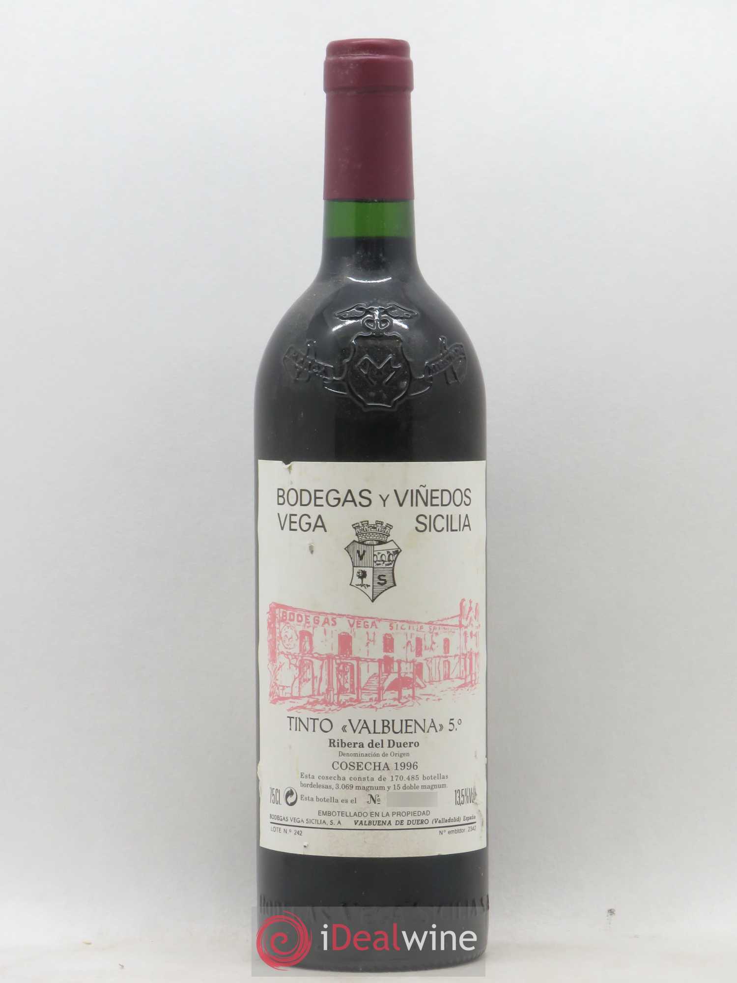 Ribera Del Duero DO Vega Sicilia Valbuena 5 ano Famille Alvarez 1996 - Lot de 1 bouteille - 0