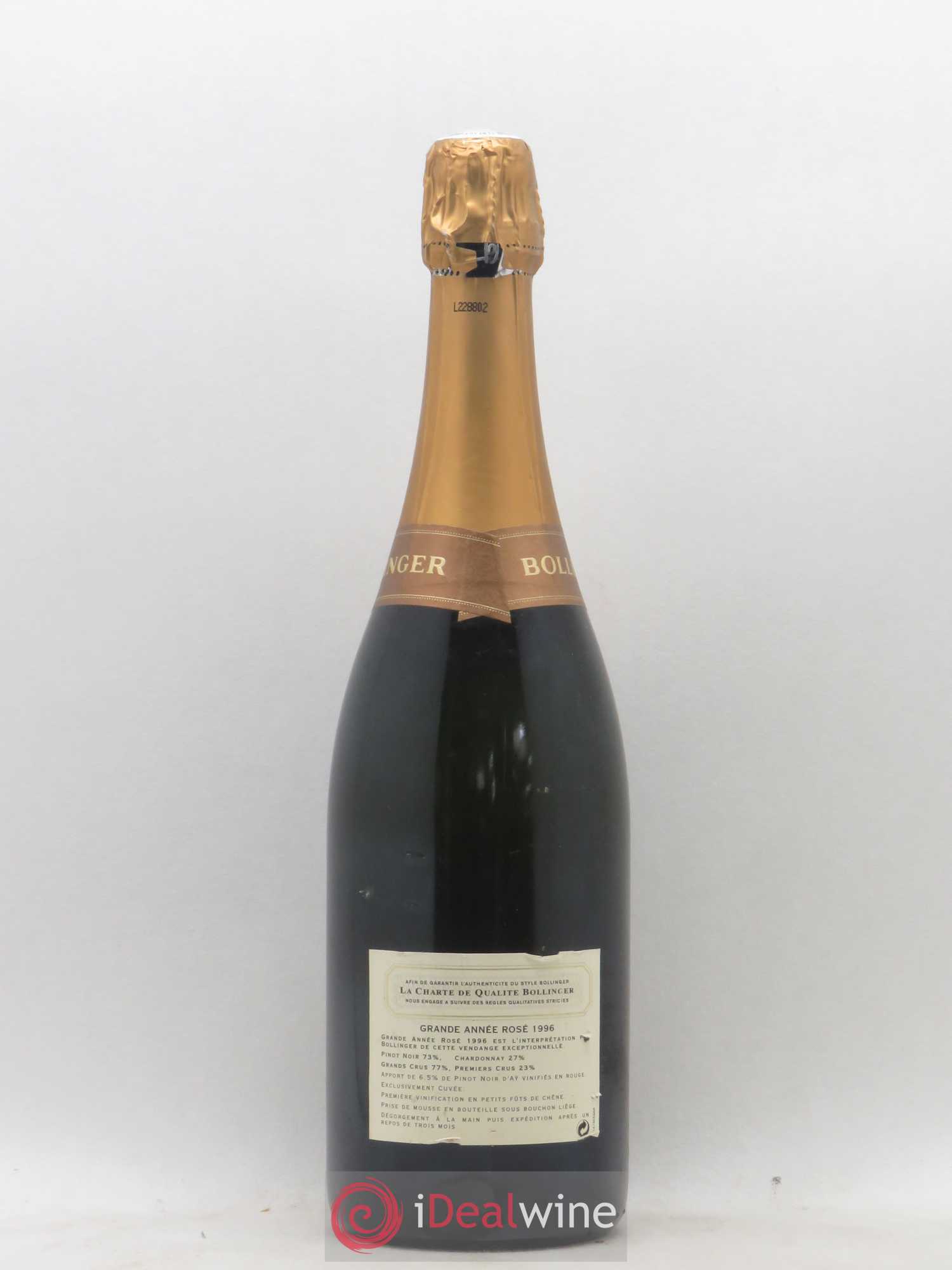 Grande Année Brut Bollinger Brut 1996 - Lot of 1 bottle - 1