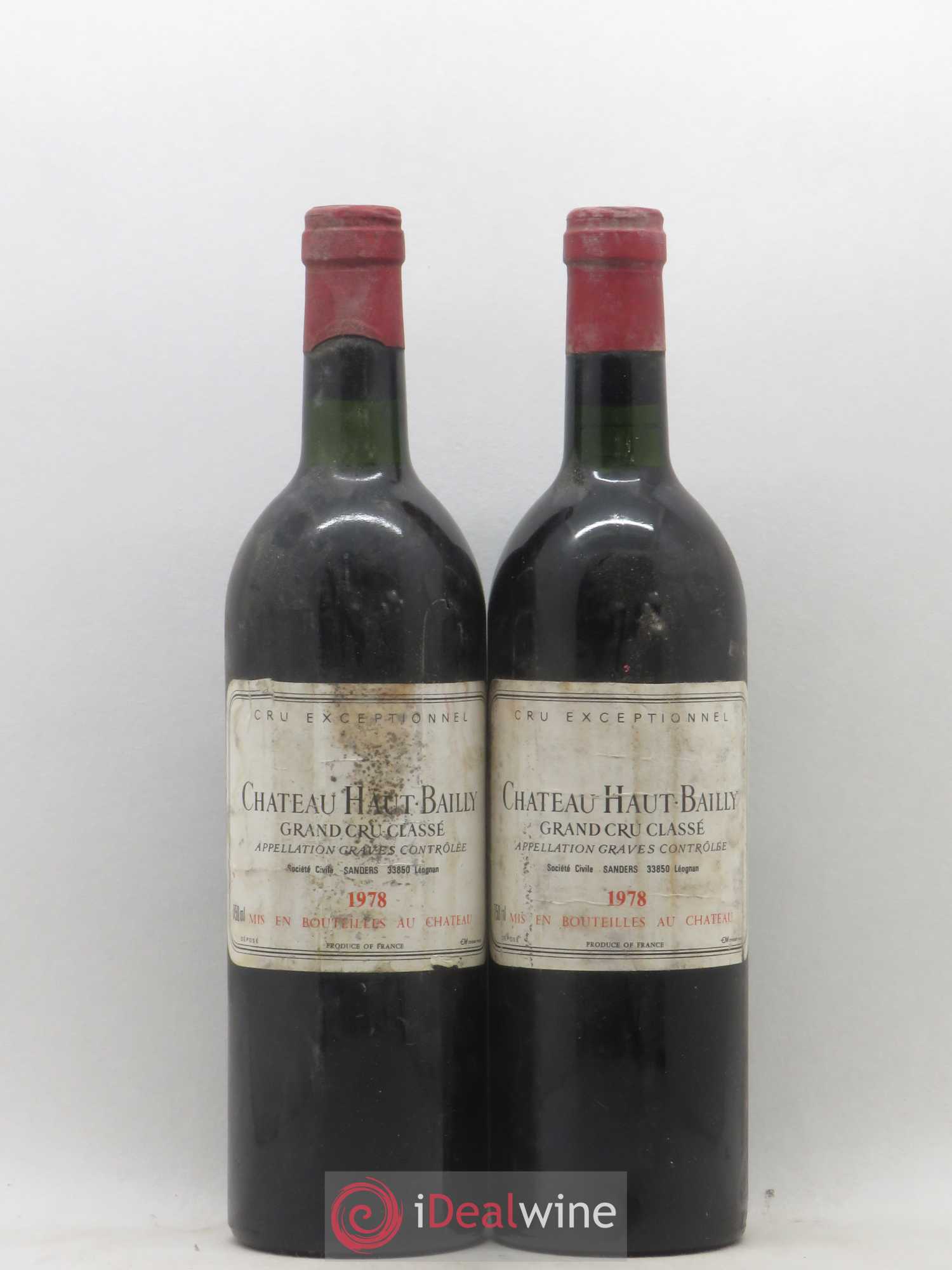 Château Haut-Bailly Cru Classé de Graves 1978 - Lot de 2 bouteilles - 0
