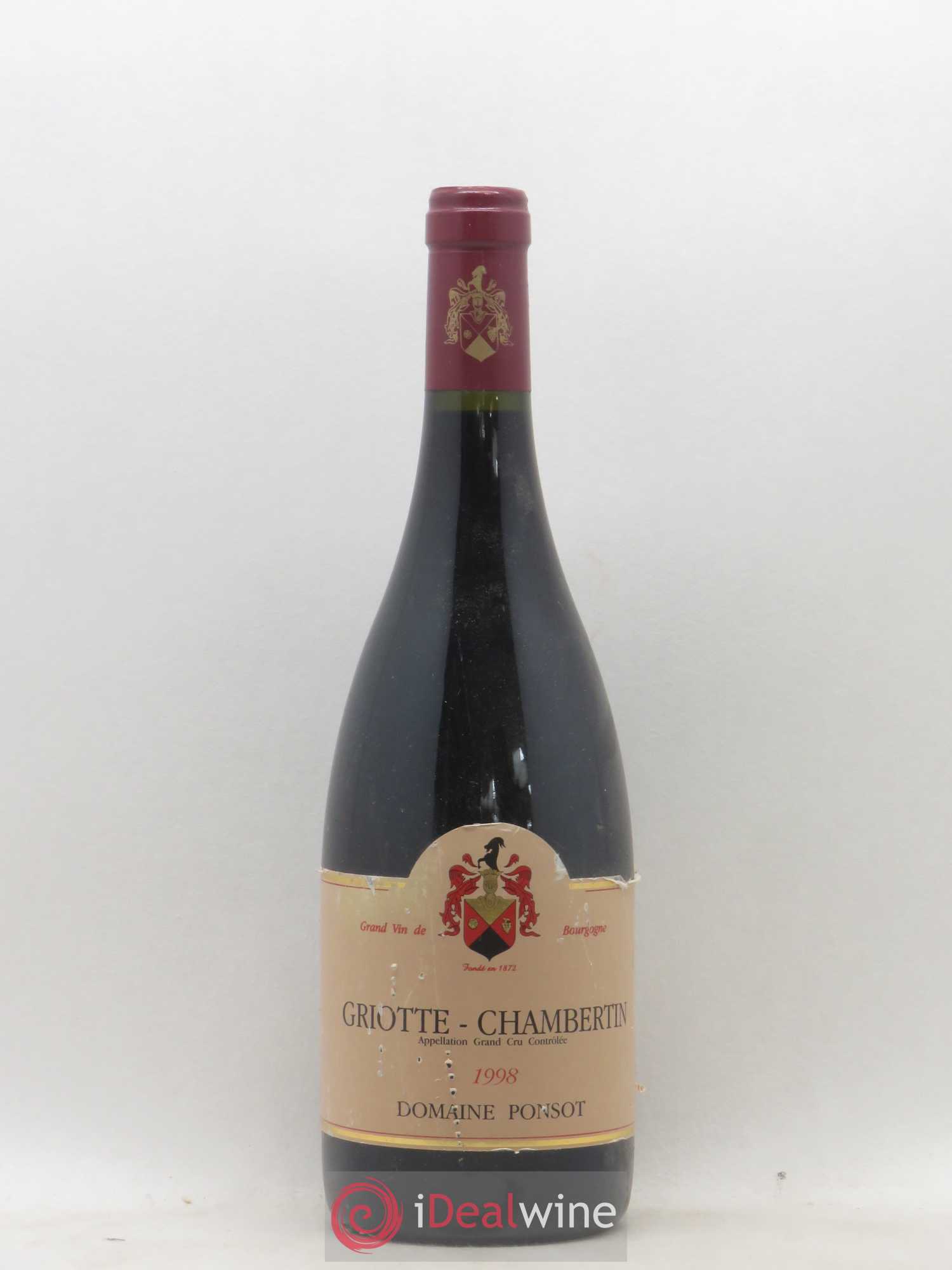 Griotte-Chambertin Grand Cru Ponsot (Domaine) 1998 - Lot de 1 bouteille - 0