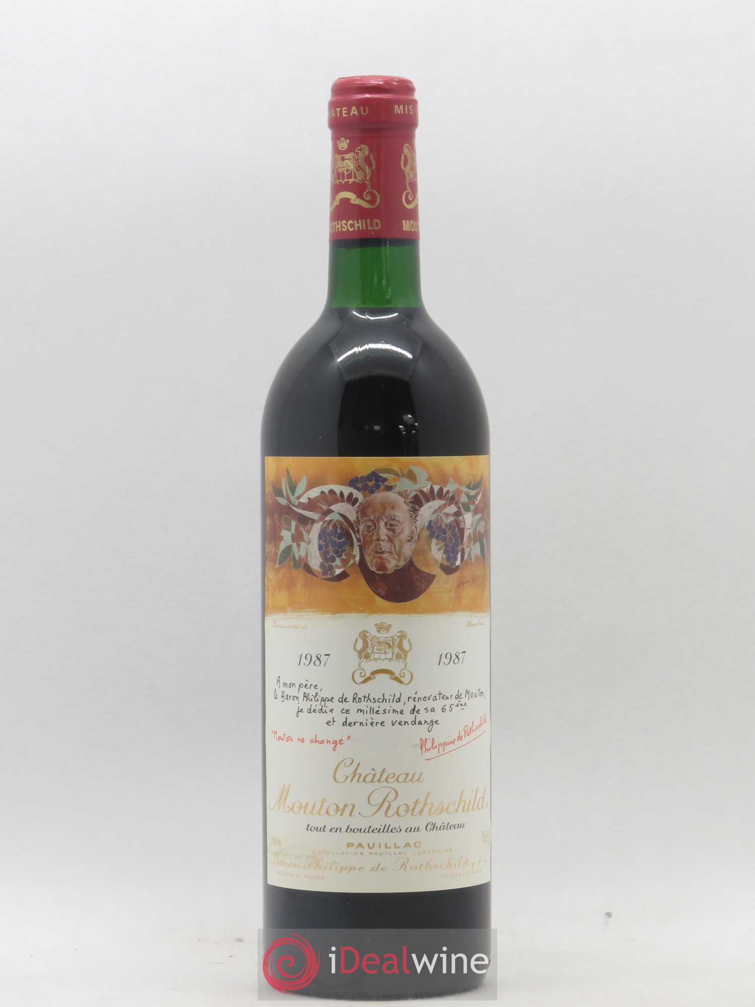 Château Mouton Rothschild 1er Grand Cru Classé 1987 - Lot de 1 bouteille - 0