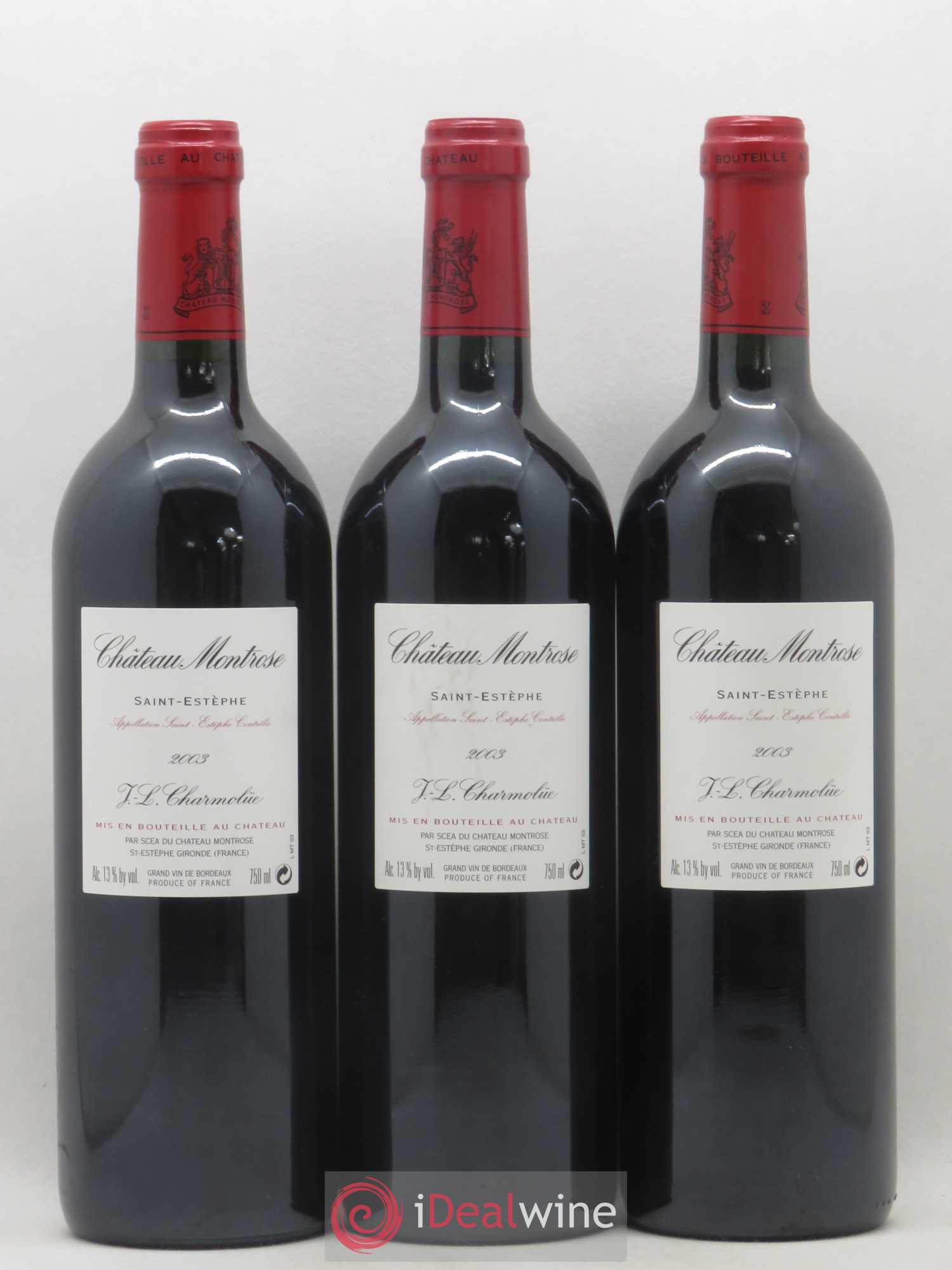 Château Montrose 2ème Grand Cru Classé 2003 - Lot de 3 bouteilles - 1