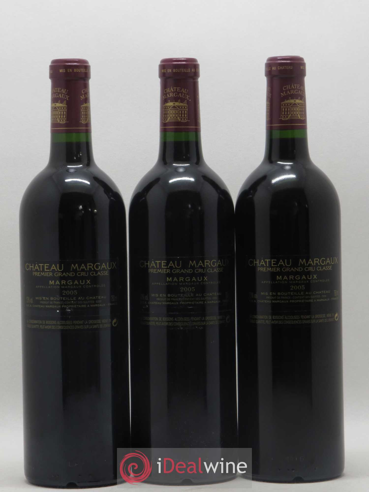 Château Margaux 1er Grand Cru Classé 2005 - Lot de 3 bouteilles - 1