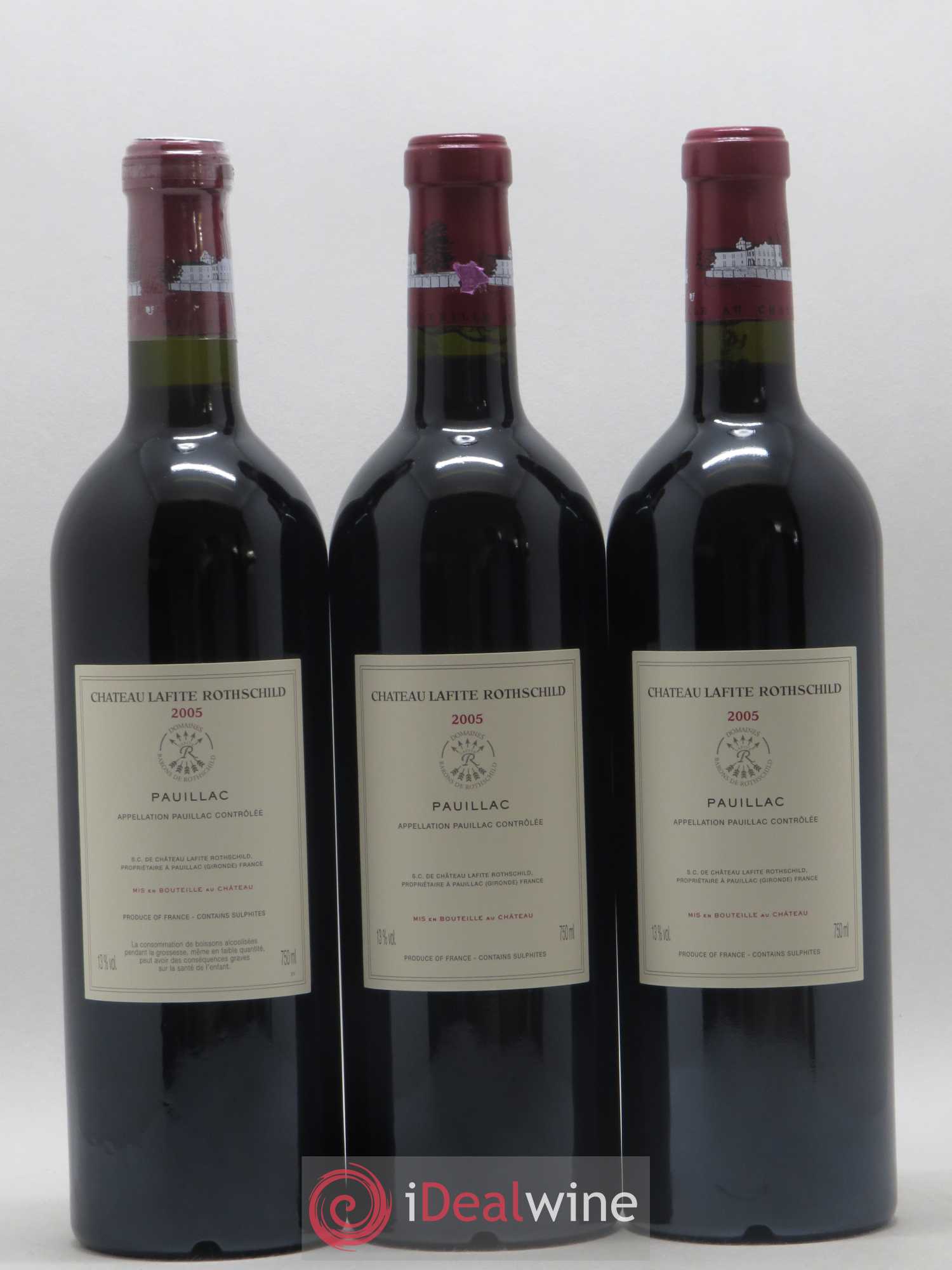 Château Lafite Rothschild 1er Grand Cru Classé 2005 - Lot de 3 bouteilles - 1