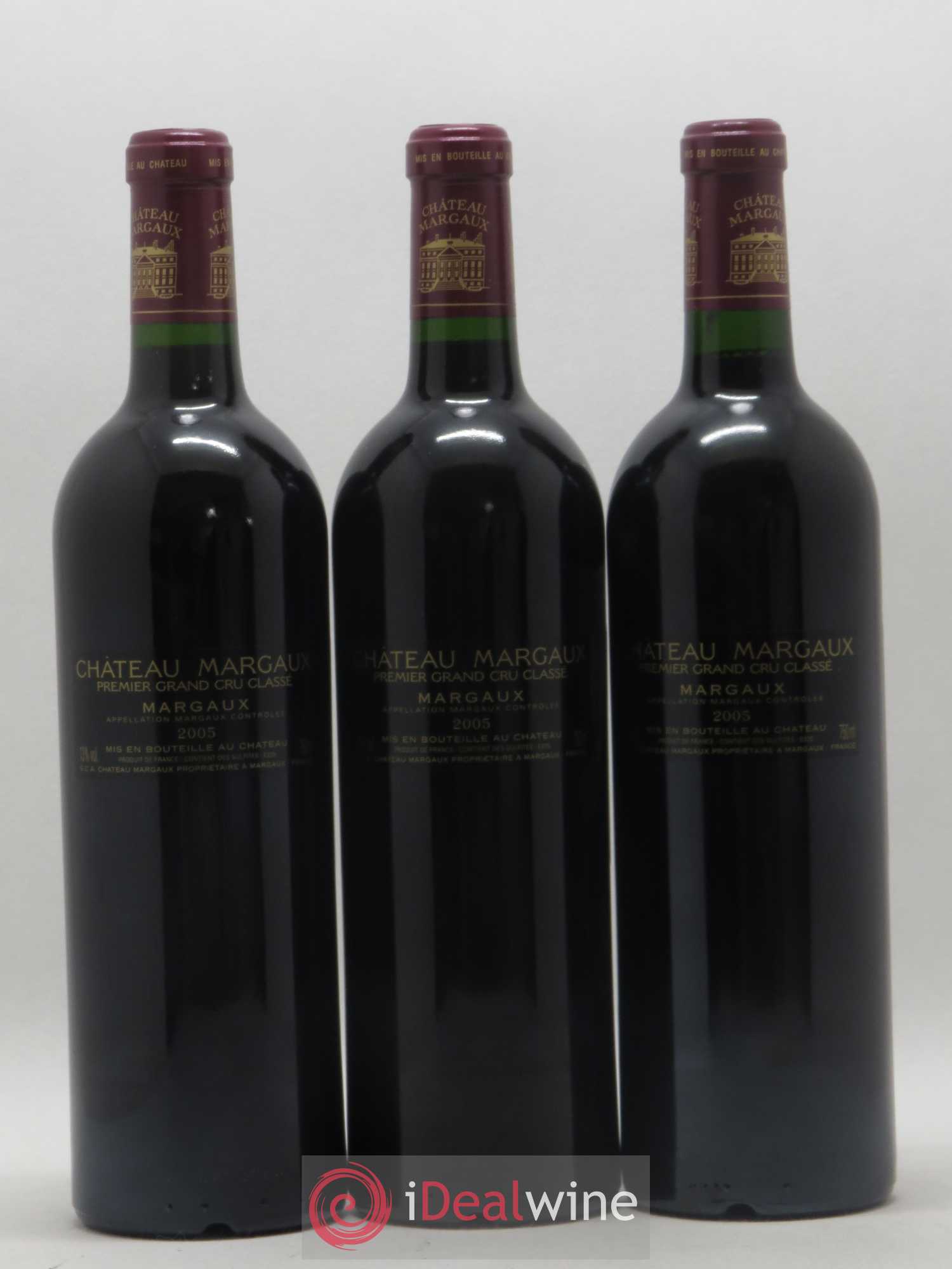 Château Margaux 1er Grand Cru Classé 2005 - Lot de 3 bouteilles - 1