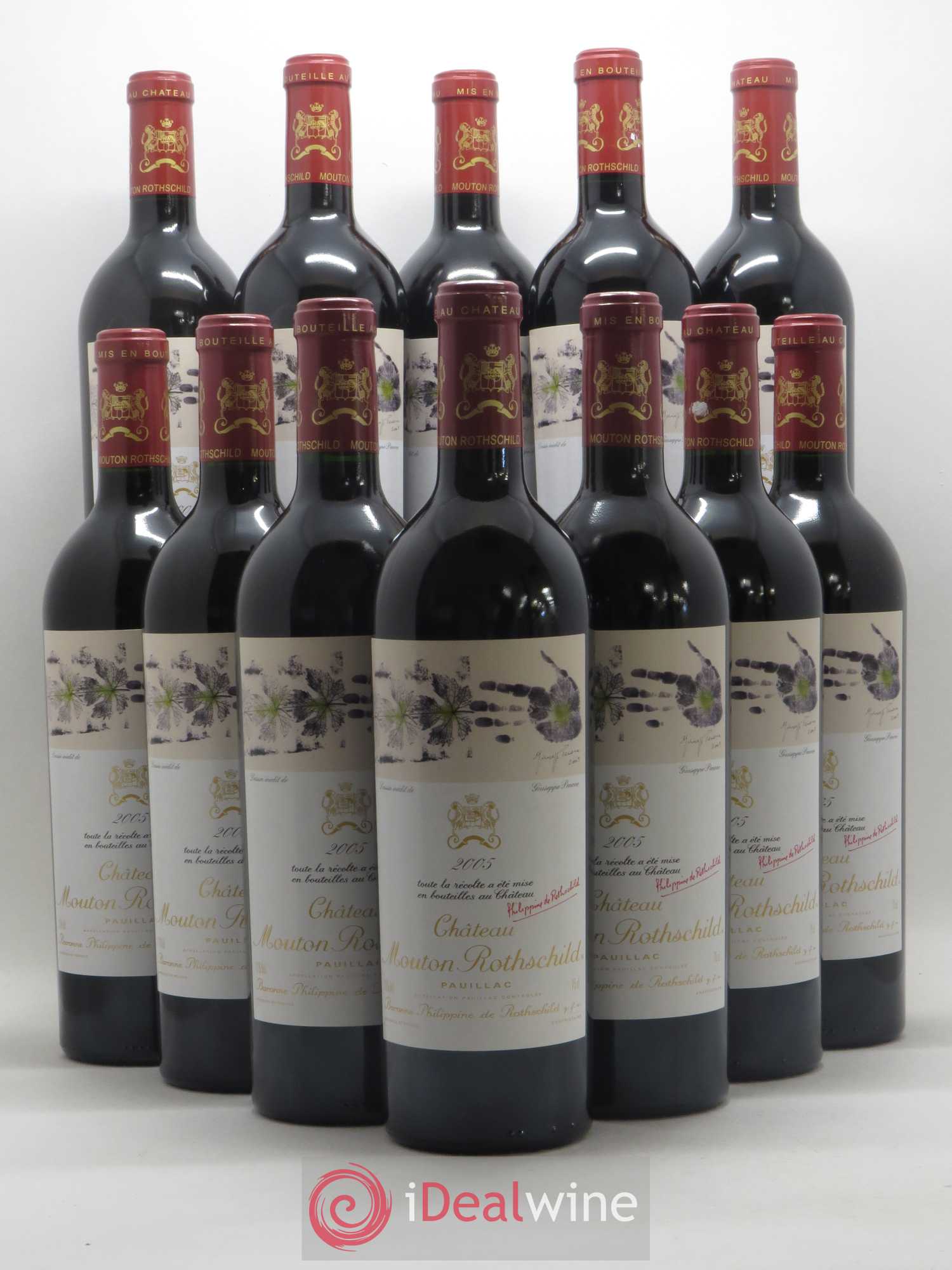 Château Mouton Rothschild 1er Grand Cru Classé 2005 - Lot de 12 bouteilles - 0