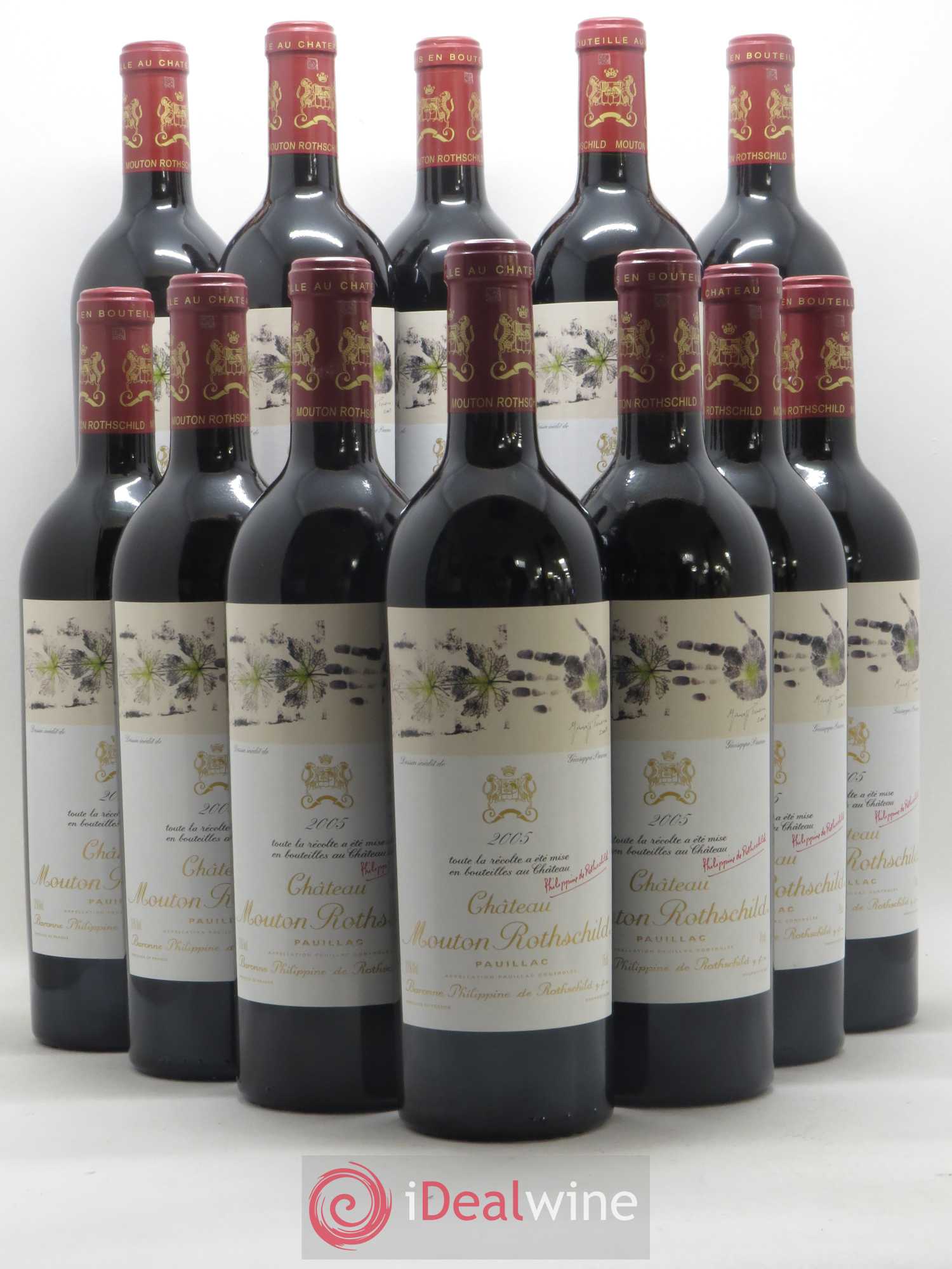 Château Mouton Rothschild 1er Grand Cru Classé 2005 - Lot de 12 bouteilles - 0