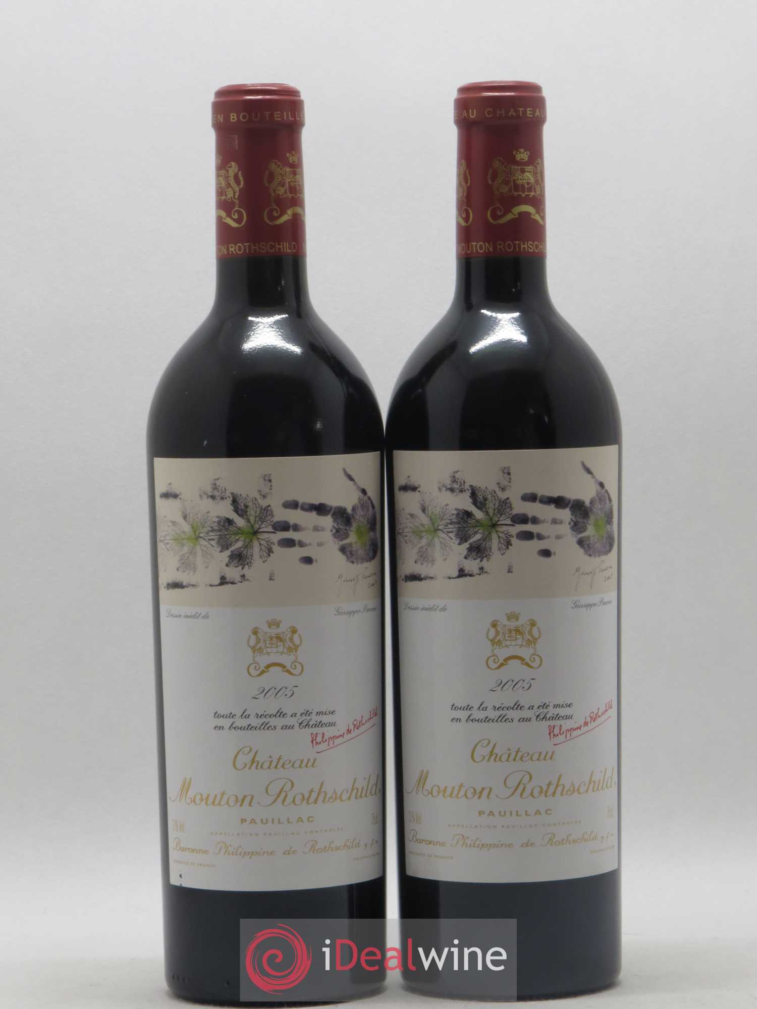 Château Mouton Rothschild 1er Grand Cru Classé 2005 - Lot de 2 bouteilles - 0