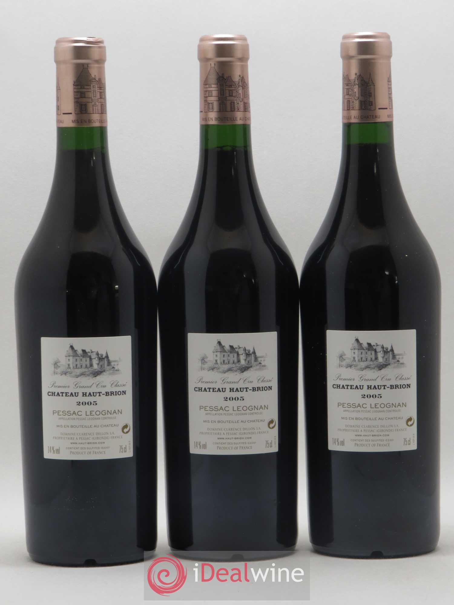 Château Haut Brion 1er Grand Cru Classé 2005 - Lot de 3 bouteilles - 1