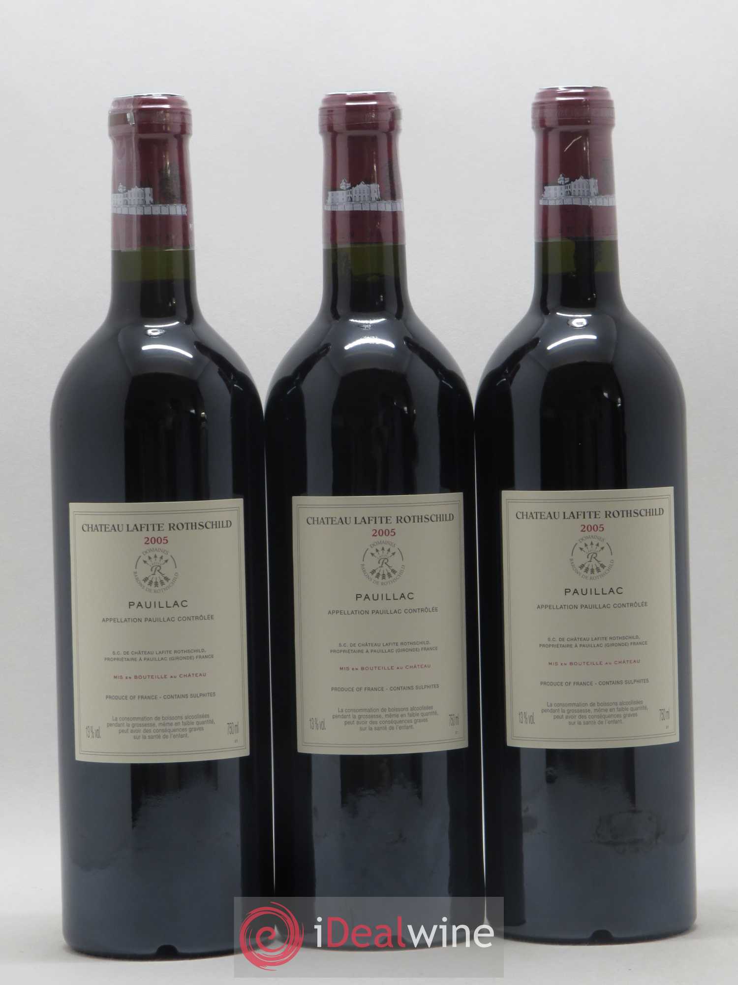 Château Lafite Rothschild 1er Grand Cru Classé 2005 - Lot de 3 bouteilles - 1