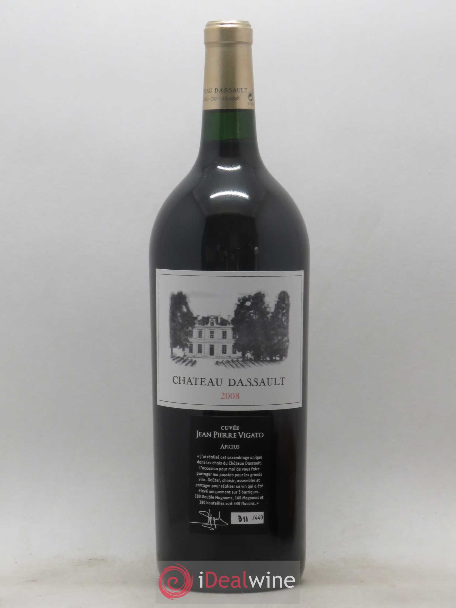 Château Dassault Grand Cru Classé Cuvée Jean-Pierre Vigato 2008 - Posten von 1 Magnum - 0