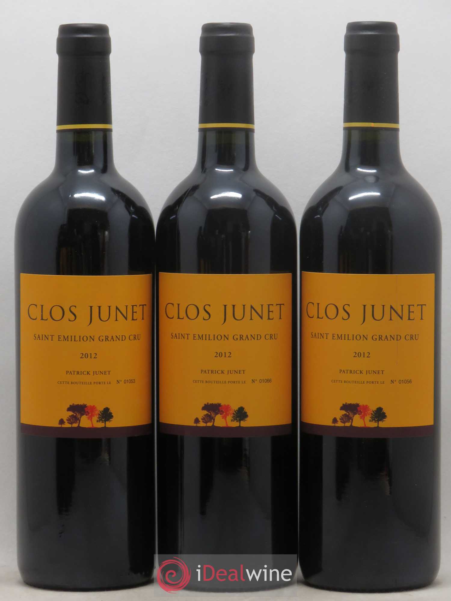 Saint-Émilion Grand Cru Château Clos Junet (sans prix de réserve) 2012 - Lot de 6 bouteilles - 1
