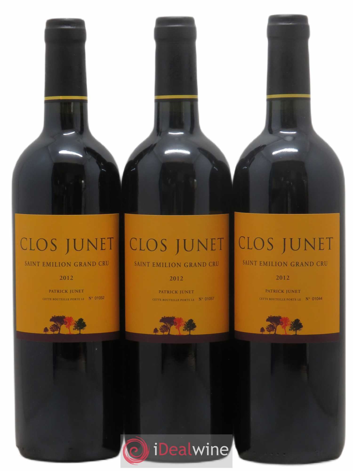 Saint-Émilion Grand Cru Château Clos Junet (sans prix de réserve) 2012 - Posten von 3 Flaschen - 0