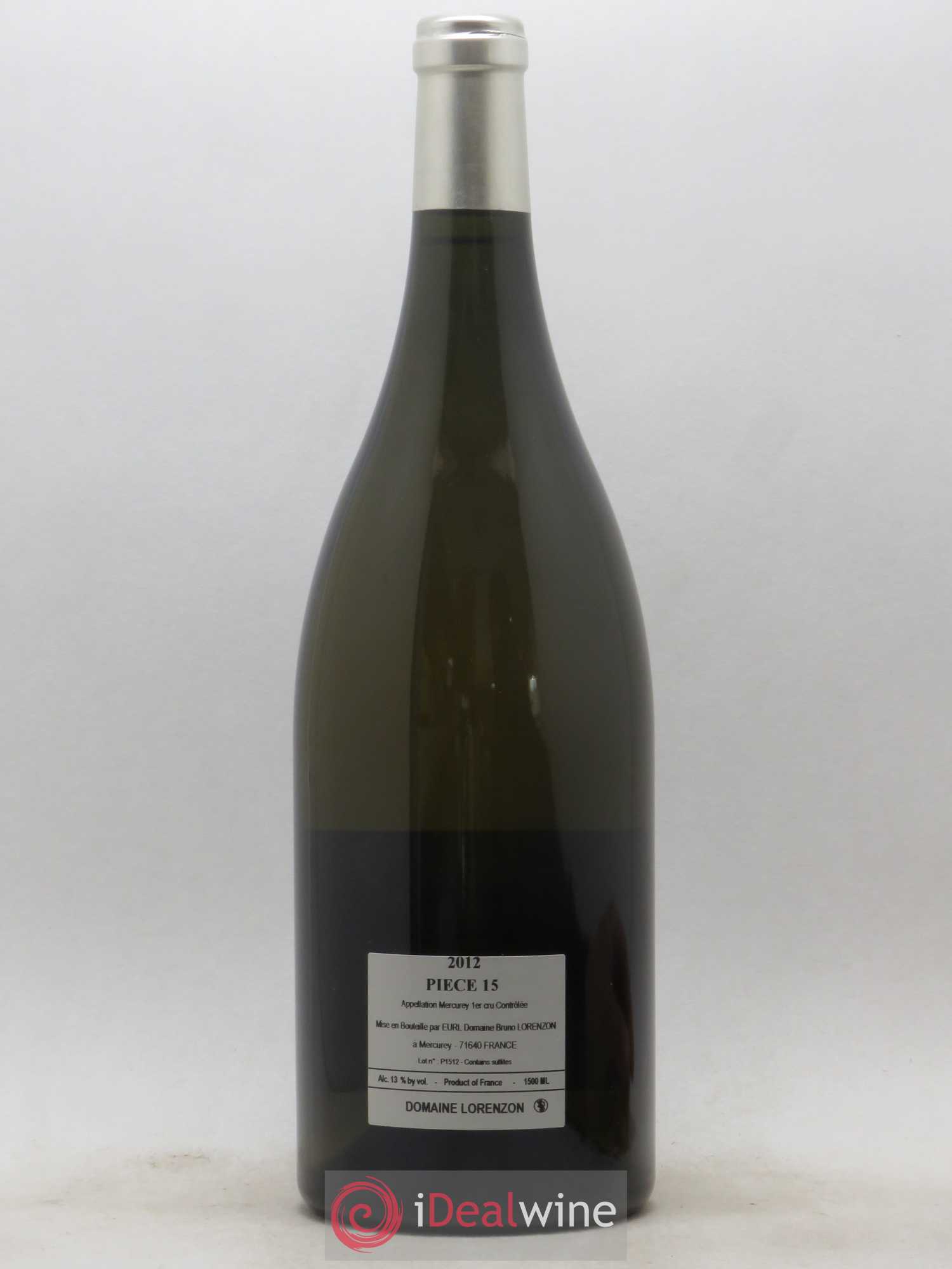 Mercurey 1er Cru Piece 15 Bruno Lorenzon 2012 - Posten von 1 Magnum - 1