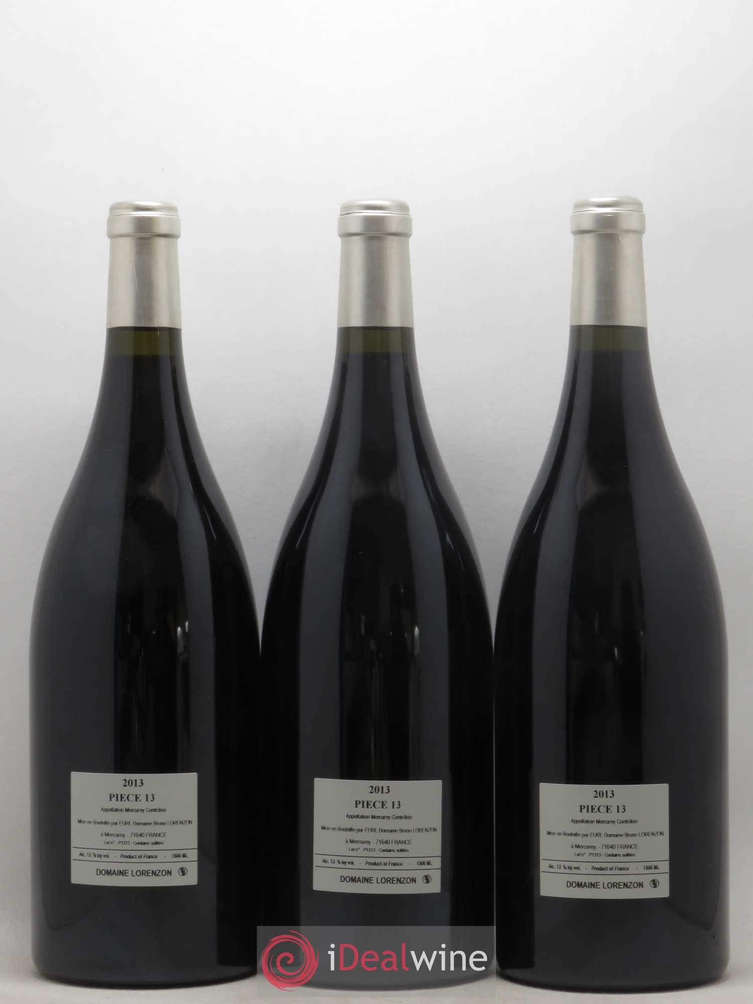 Mercurey 1er Cru Piece 13 Bruno Lorenzon (sans prix de réserve) 2013 - Posten von 3 Magnum - 1