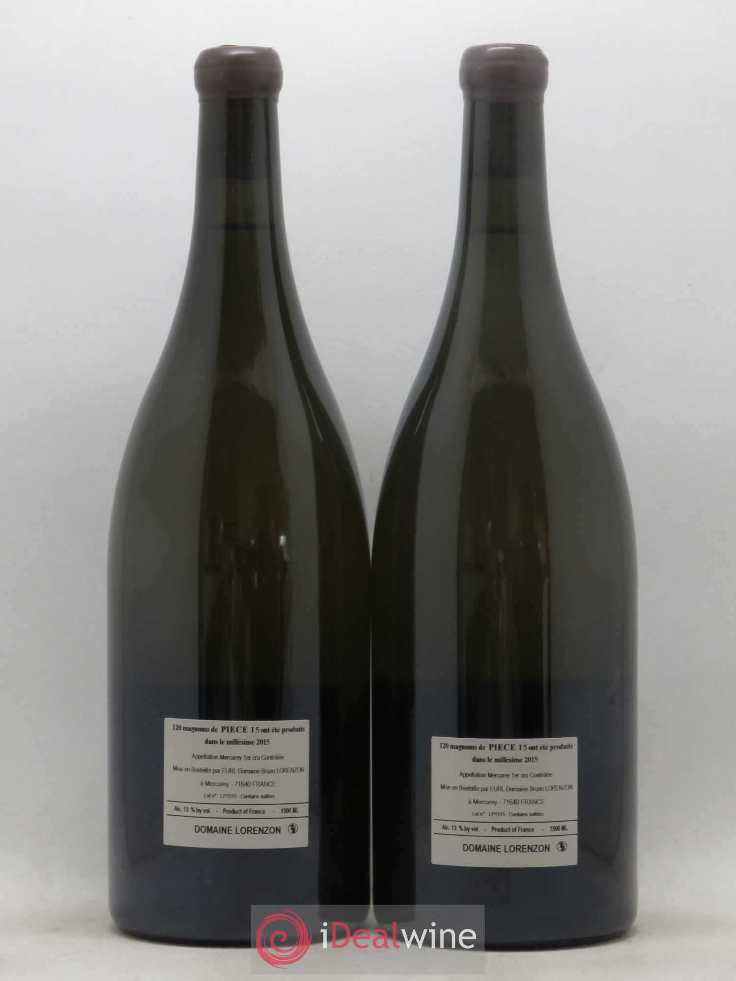 Mercurey 1er Cru Piece 15 Bruno Lorenzon (sans prix de réserve) 2015 - Posten von 2 Magnum - 1