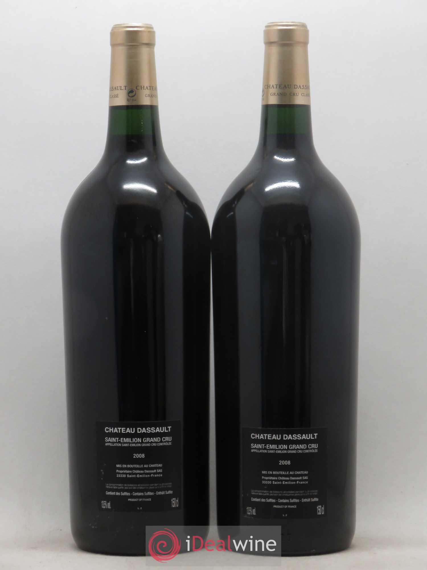 Château Dassault Grand Cru Classé Cuvée Jean-Pierre Vigato (sans prix de réserve) 2008 - Posten von 2 Magnum - 1