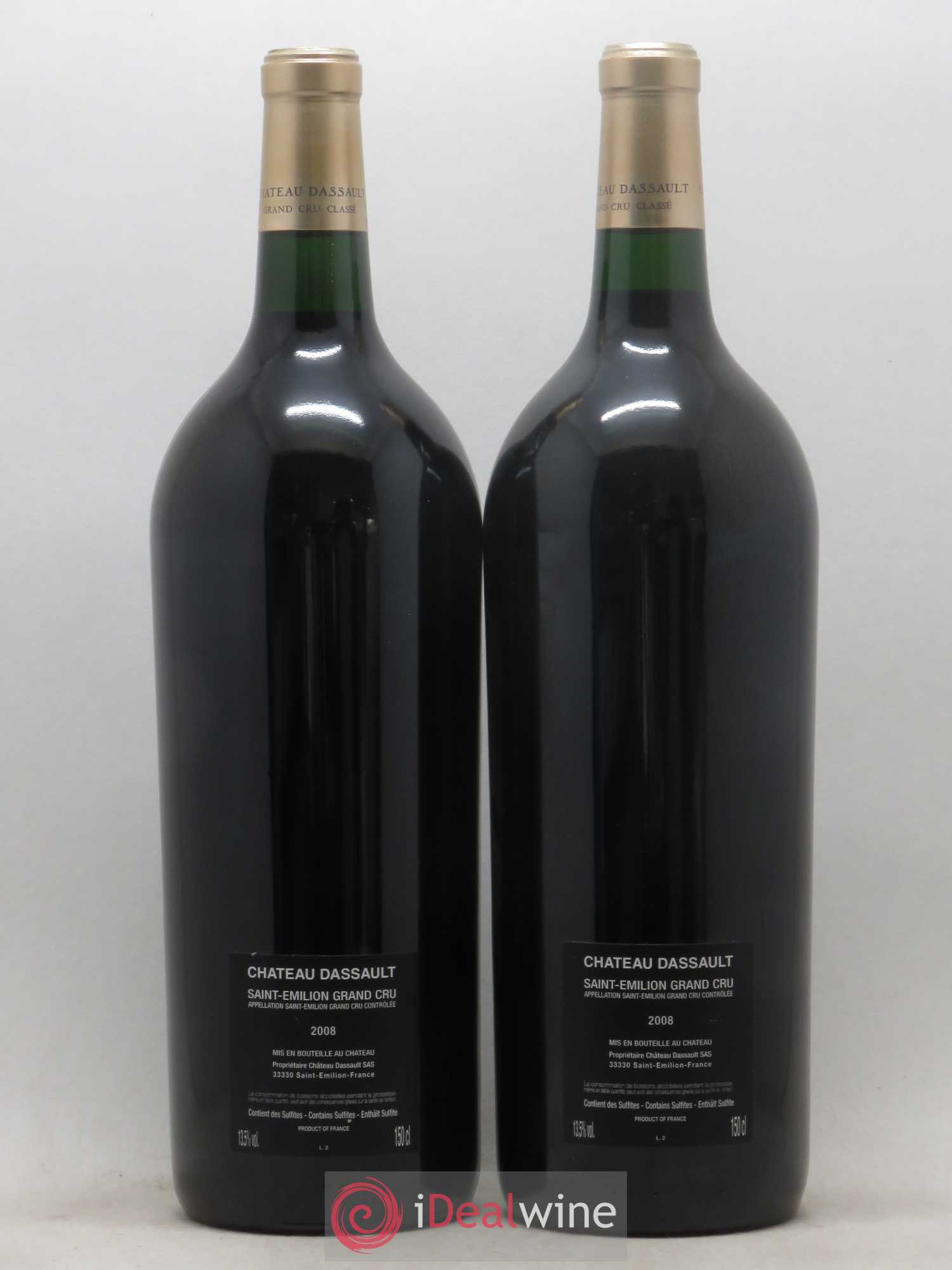 Château Dassault Grand Cru Classé Cuvée Jean-Pierre Vigato (sans prix de réserve) 2008 - Posten von 2 Magnum - 1
