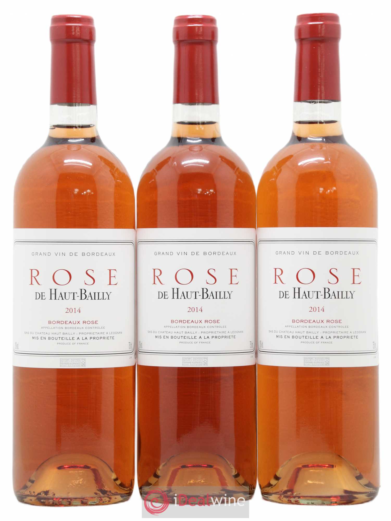 Bordeaux Rose de Haut-Bailly (sans prix de réserve) 2014 - Lotto di 3 bottiglie - 0