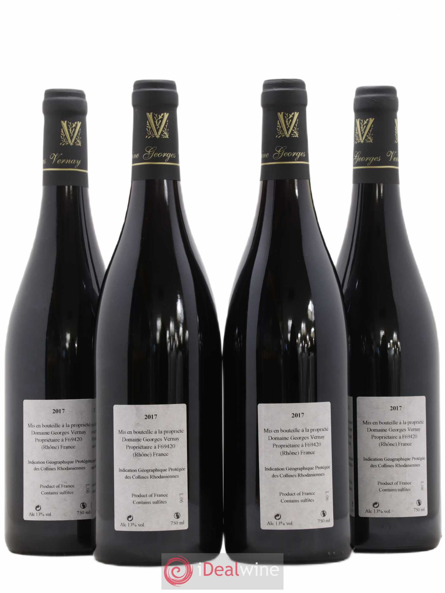 Collines Rhodaniennes Syrah Sainte-Agathe Domaine Vernay 2017 - Lotto di 4 bottiglie - 1