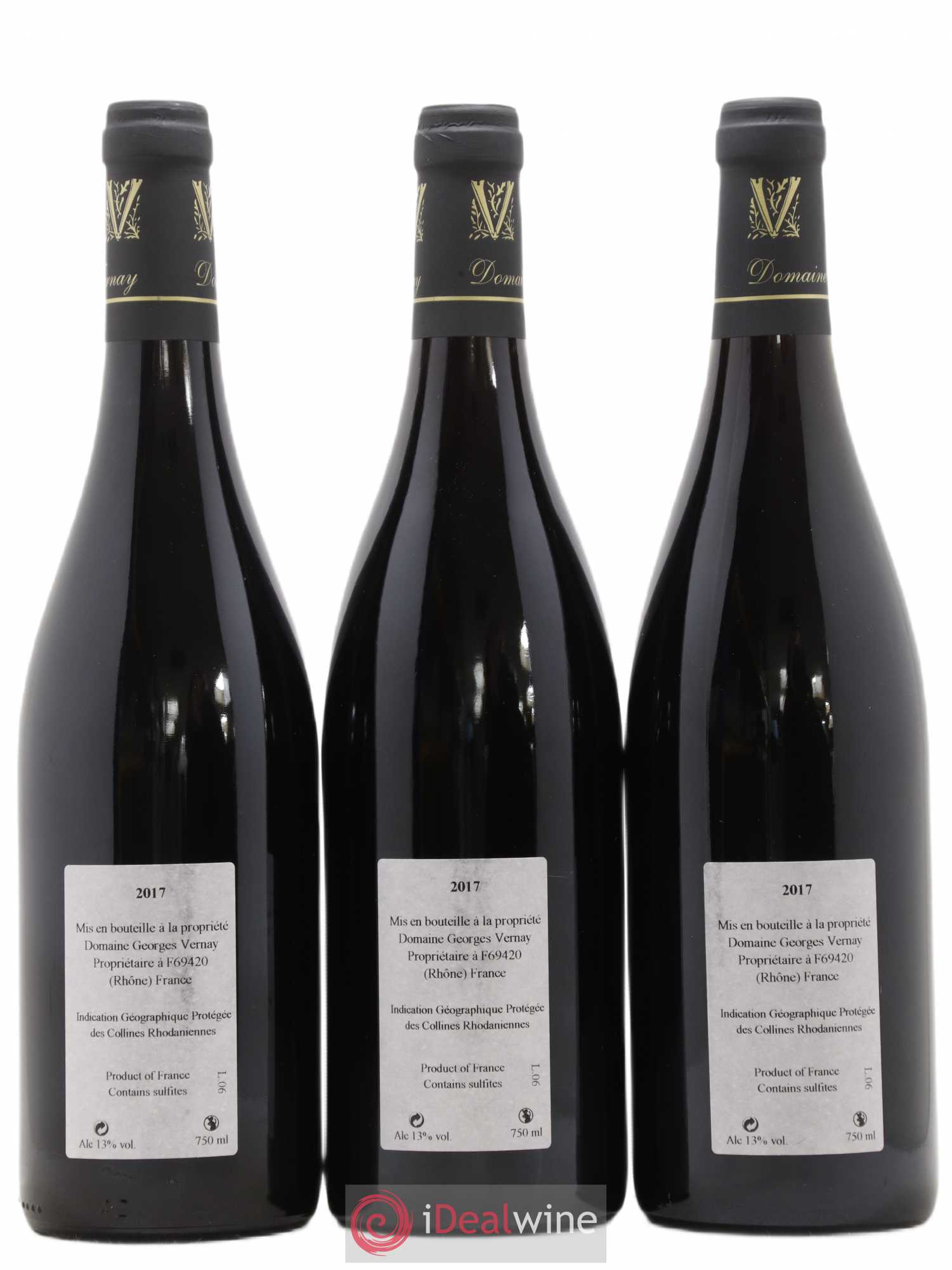 Collines Rhodaniennes Syrah Sainte-Agathe Domaine Vernay 2017 - Posten von 3 Flaschen - 1