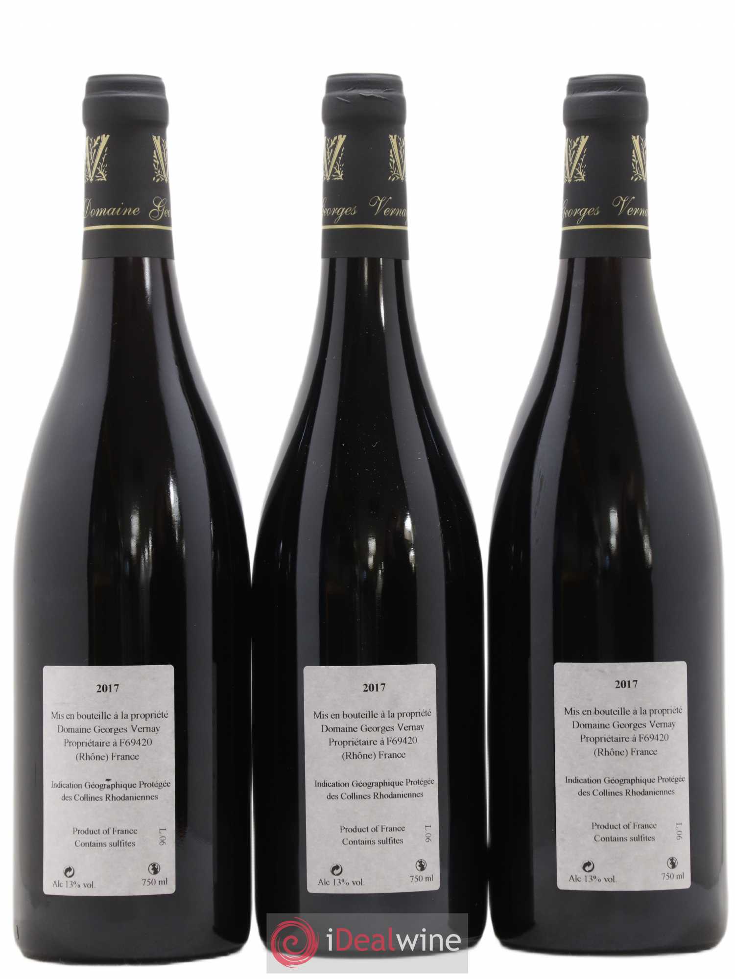 Collines Rhodaniennes Syrah Sainte-Agathe Domaine Vernay 2017 - Posten von 3 Flaschen - 1