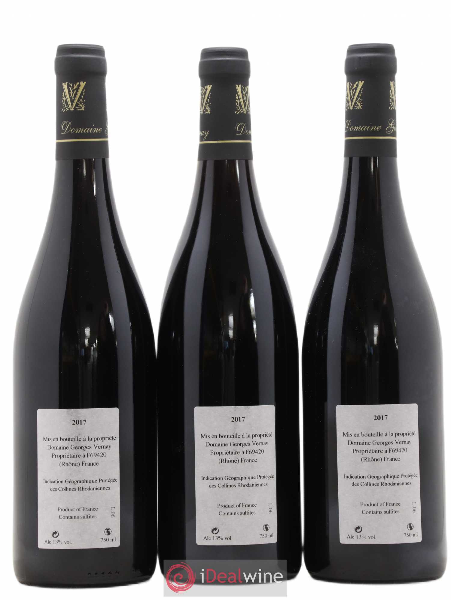 Collines Rhodaniennes Syrah Sainte-Agathe Domaine Vernay 2017 - Posten von 3 Flaschen - 1