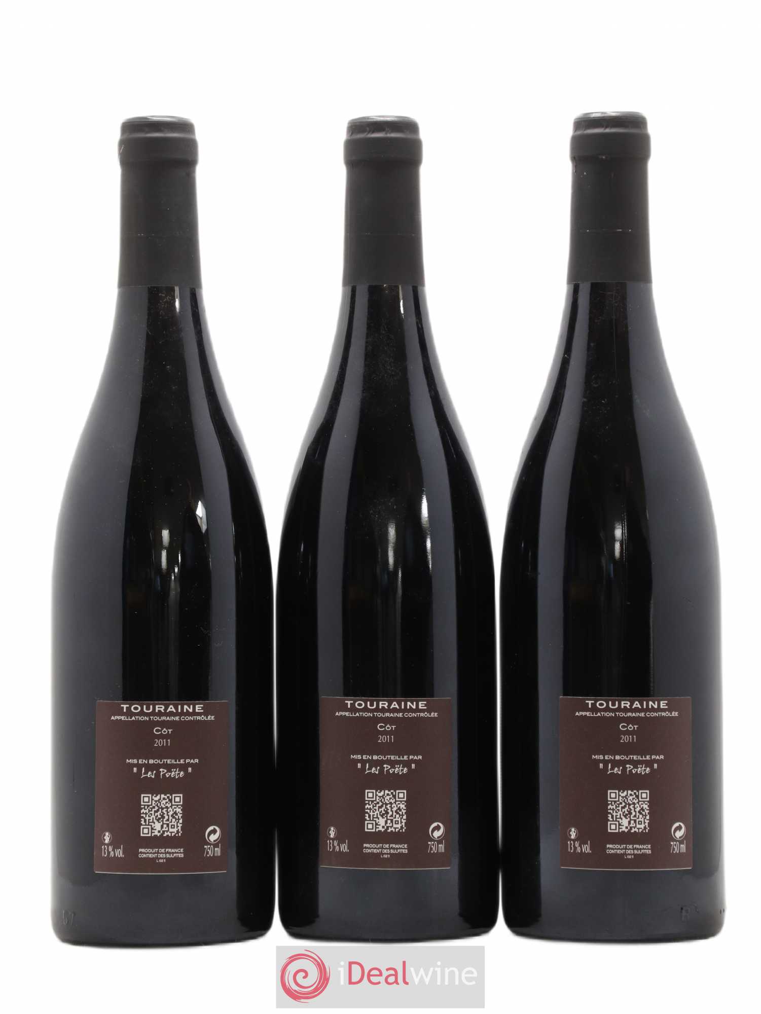 Touraine Le Côt des Poëte Domaine des Poëte (sans prix de réserve) 2011 - Posten von 3 Flaschen - 1