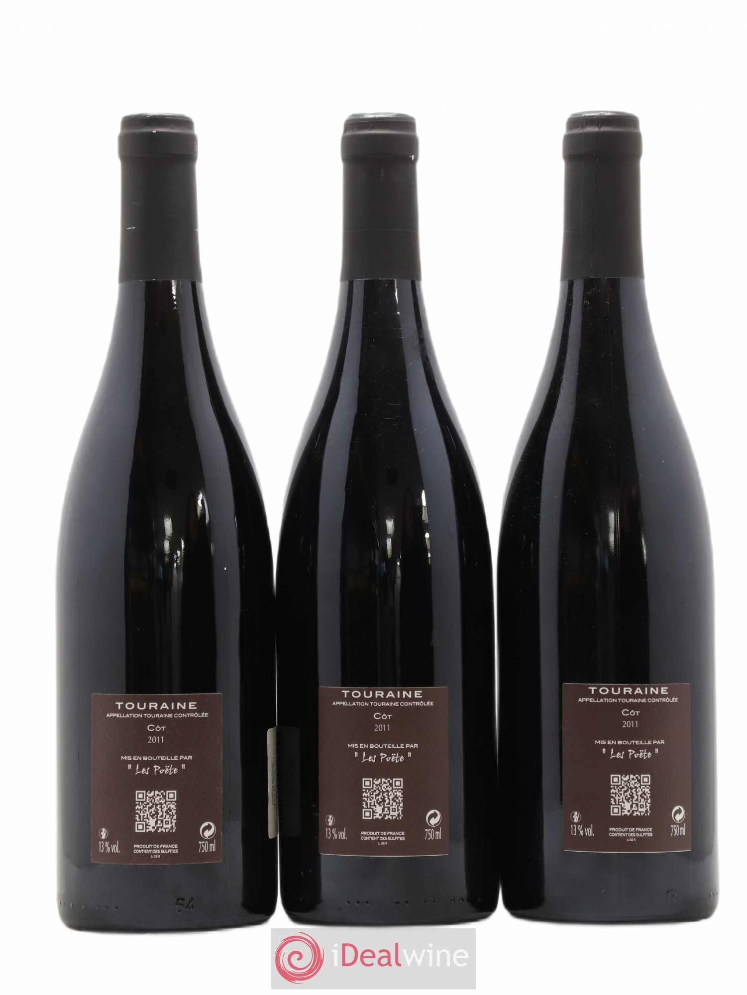 Touraine Le Côt des Poëte Domaine des Poëte (sans prix de réserve) 2011 - Posten von 3 Flaschen - 1
