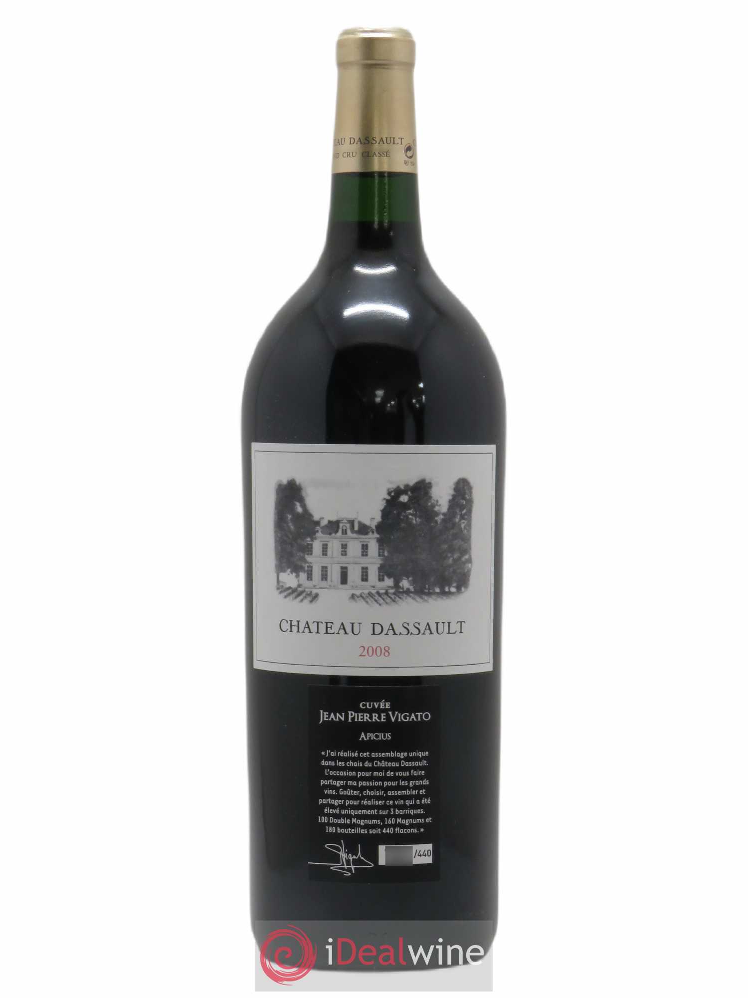 Château Dassault Grand Cru Classé Cuvée Jean-Pierre Vigato (sans prix de réserve) 2008 - Posten von 1 Magnum - 0