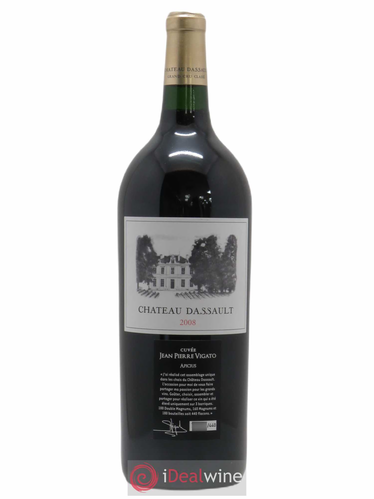 Château Dassault Grand Cru Classé Cuvée Jean-Pierre Vigato (sans prix de réserve) 2008 - Posten von 1 Magnum - 0