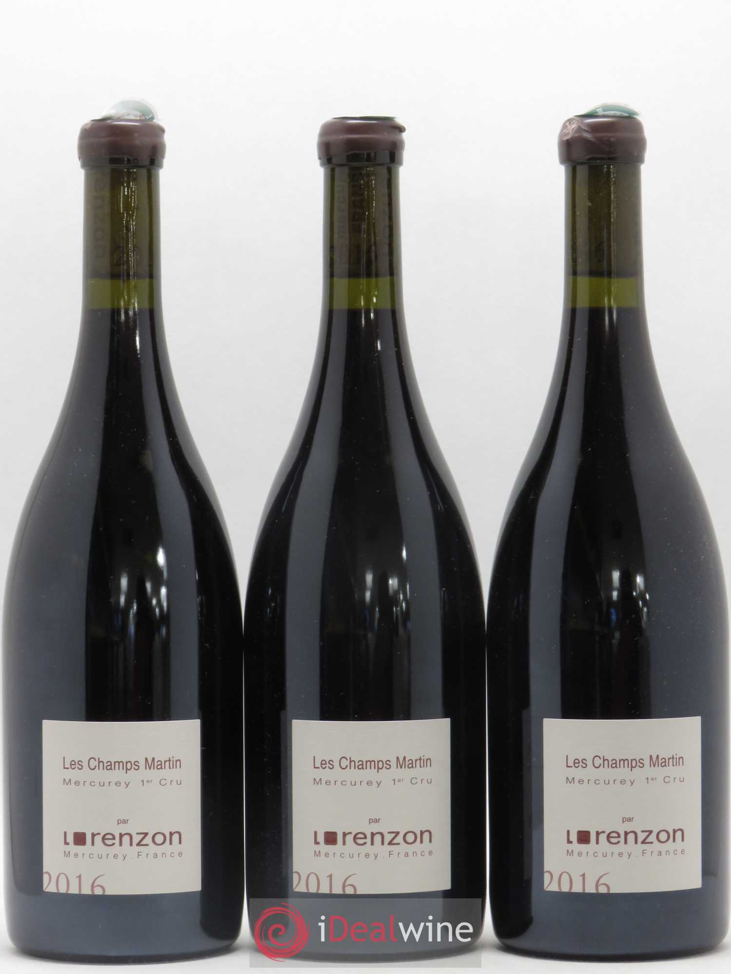 Mercurey 1er Cru Les Champs Martin Bruno Lorenzon 2016 - Lot de 3 bouteilles - 0