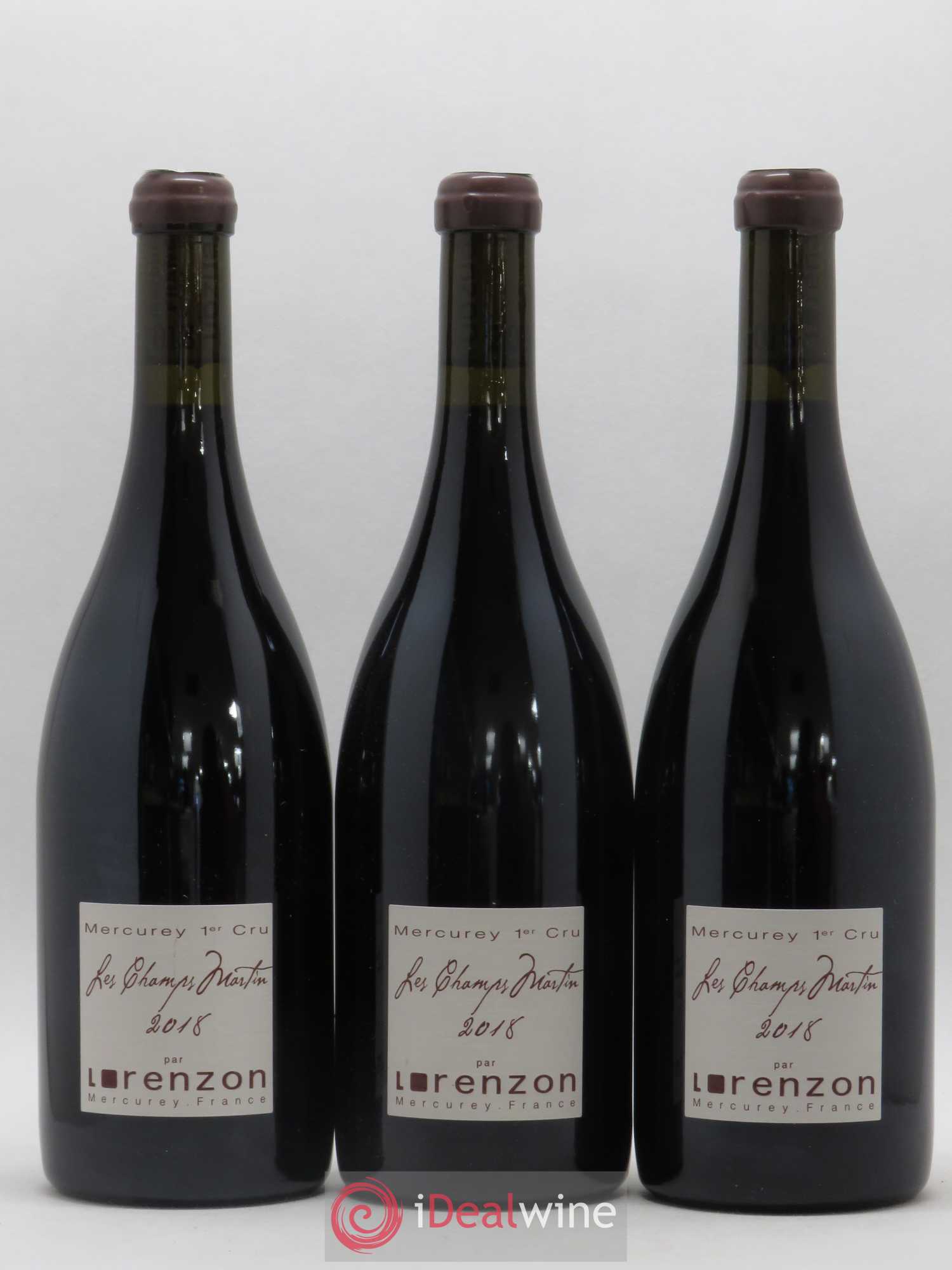 Mercurey 1er Cru Les Champs Martin Bruno Lorenzon 2018 - Lot de 3 bouteilles - 0