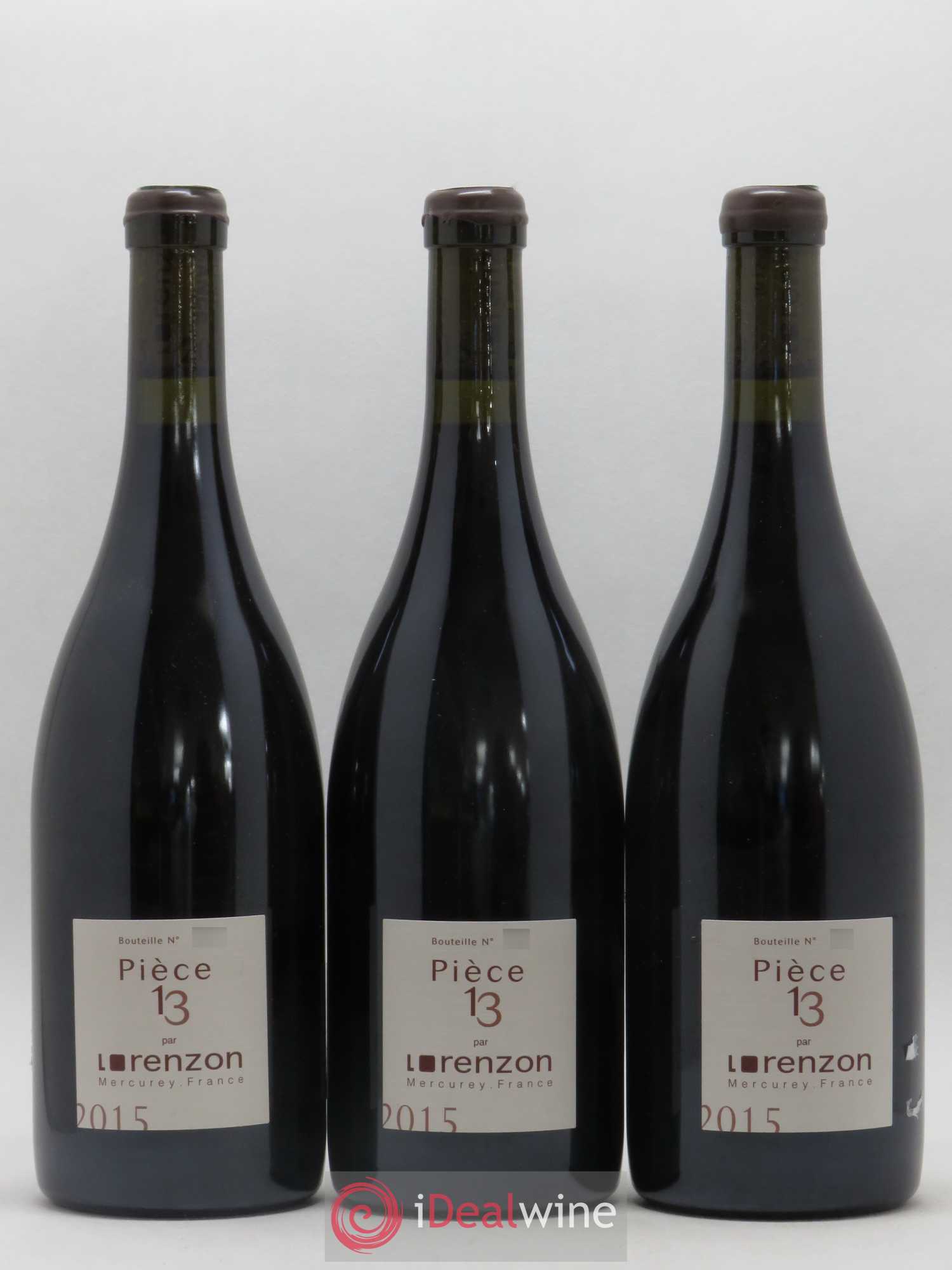 Mercurey 1er Cru Piece 13 Bruno Lorenzon 2015 - Posten von 3 Flaschen - 0