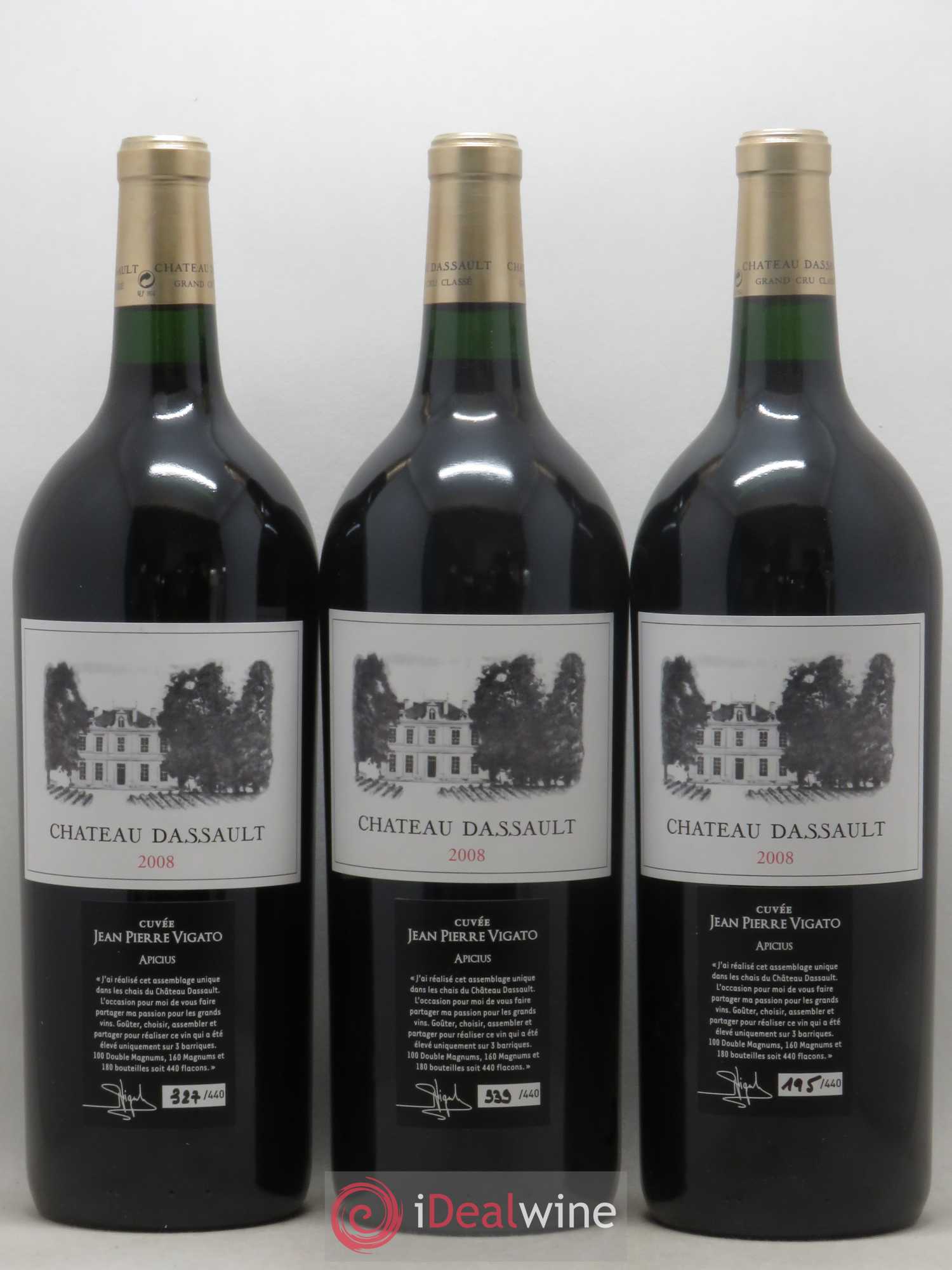 Château Dassault Grand Cru Classé Cuvée Jean-Pierre Vigato 2008 - Posten von 3 Magnum - 0