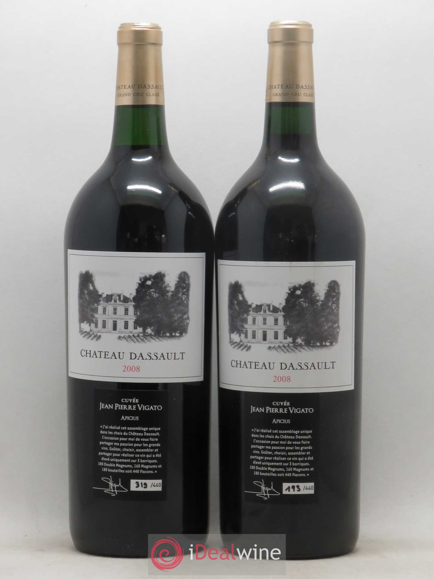 Château Dassault Grand Cru Classé Cuvée Jean-Pierre Vigato 2008 - Posten von 2 Magnum - 0