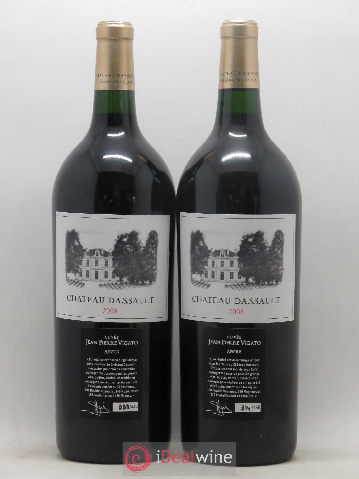 Château Dassault Grand Cru Classé Cuvée Jean-Pierre Vigato 2008 - Posten von 2 Magnum - 0