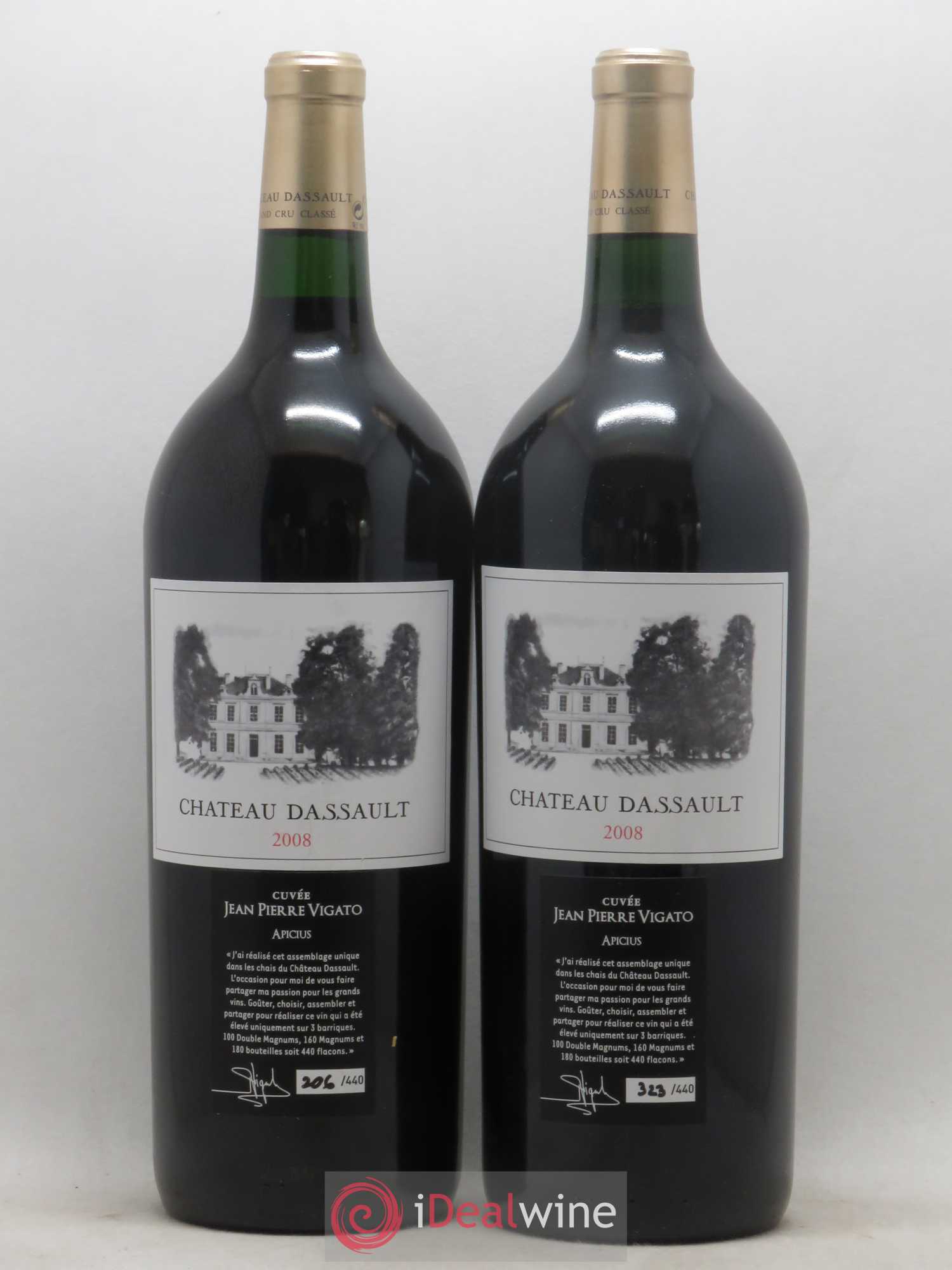 Château Dassault Grand Cru Classé Cuvée Jean-Pierre Vigato 2008 - Posten von 2 Magnum - 0