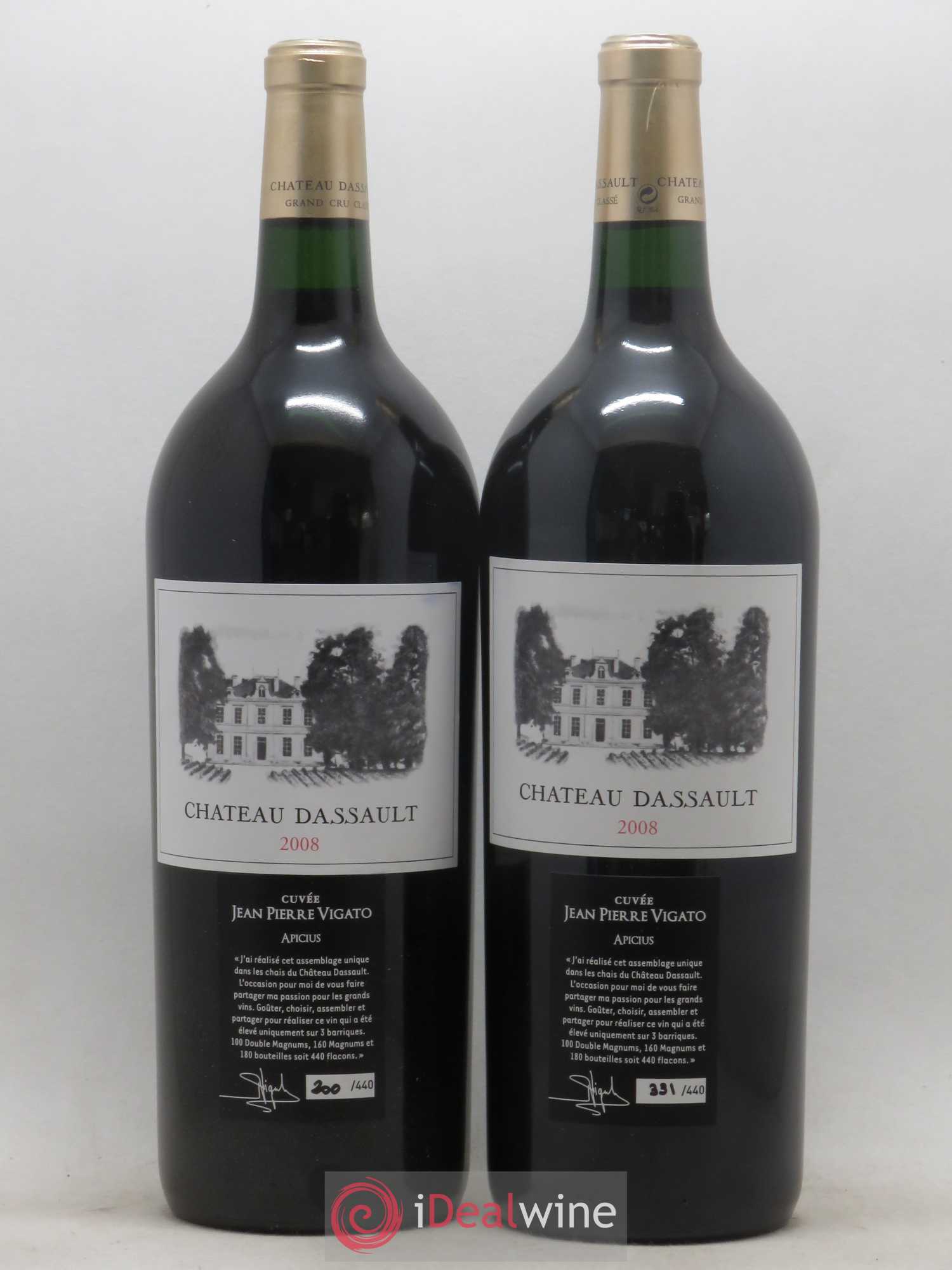 Château Dassault Grand Cru Classé Cuvée Jean-Pierre Vigato 2008 - Posten von 2 Magnum - 0