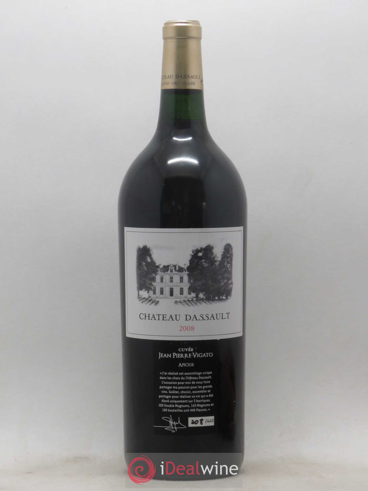 Château Dassault Grand Cru Classé Cuvée Jean-Pierre Vigato 2008 - Posten von 1 Magnum - 0