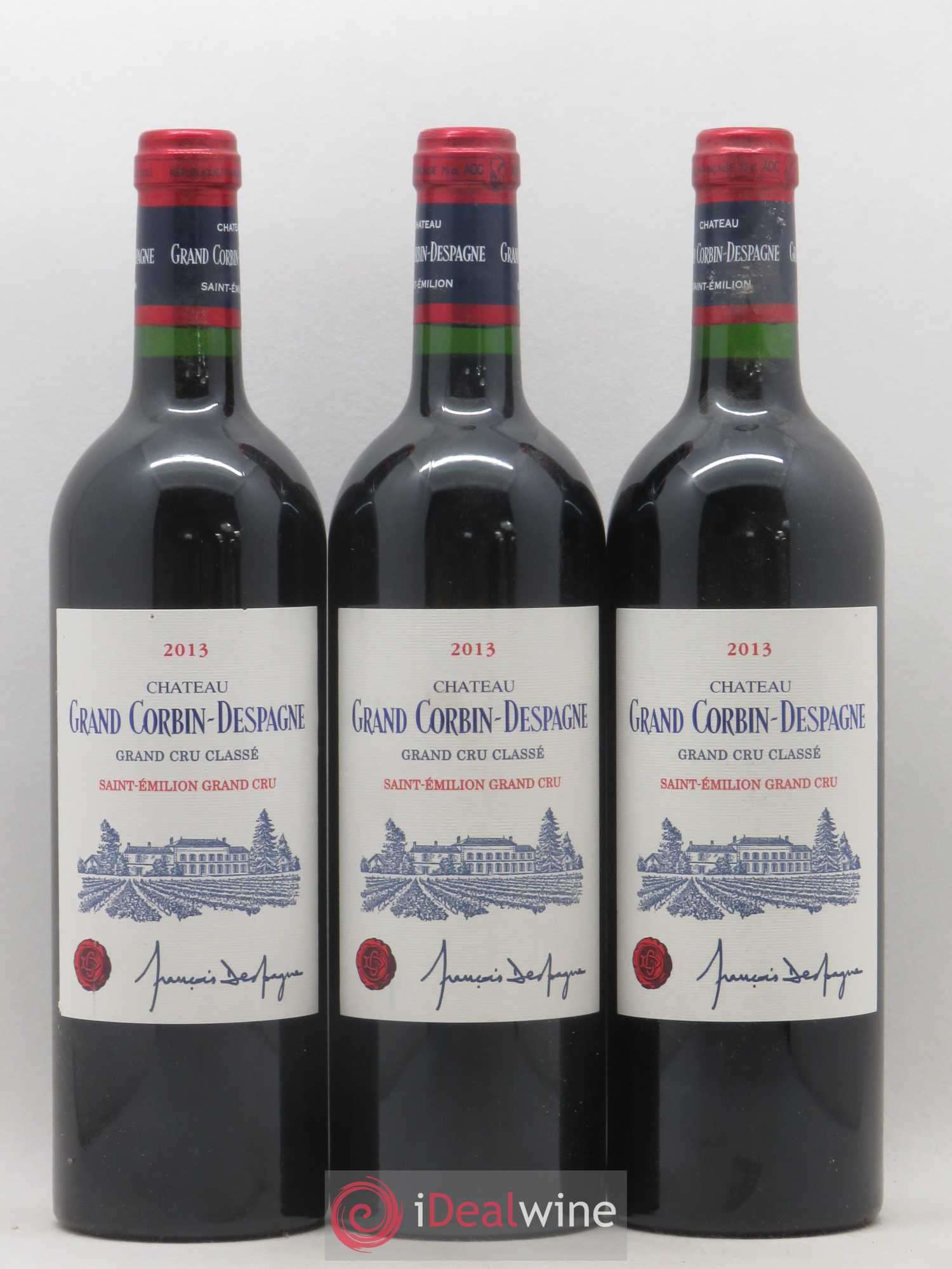 Château Grand Corbin Despagne Grand Cru Classé 2013 - Lot de 3 bouteilles - 0