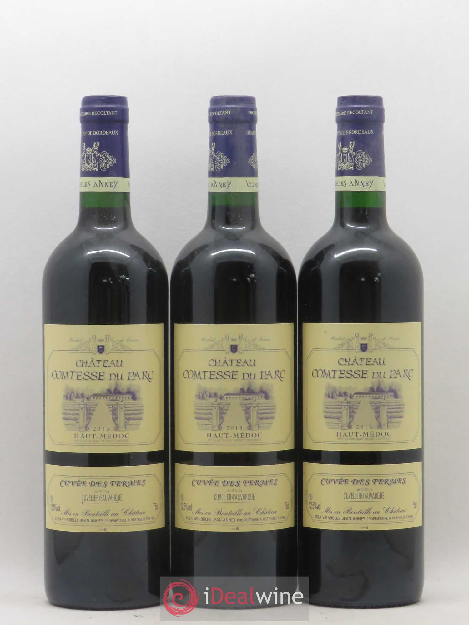 Haut Médoc Chateau Contesse du Parc Cuvée des Termes (sans prix de réserve) 2013 - Posten von 3 Flaschen - 0