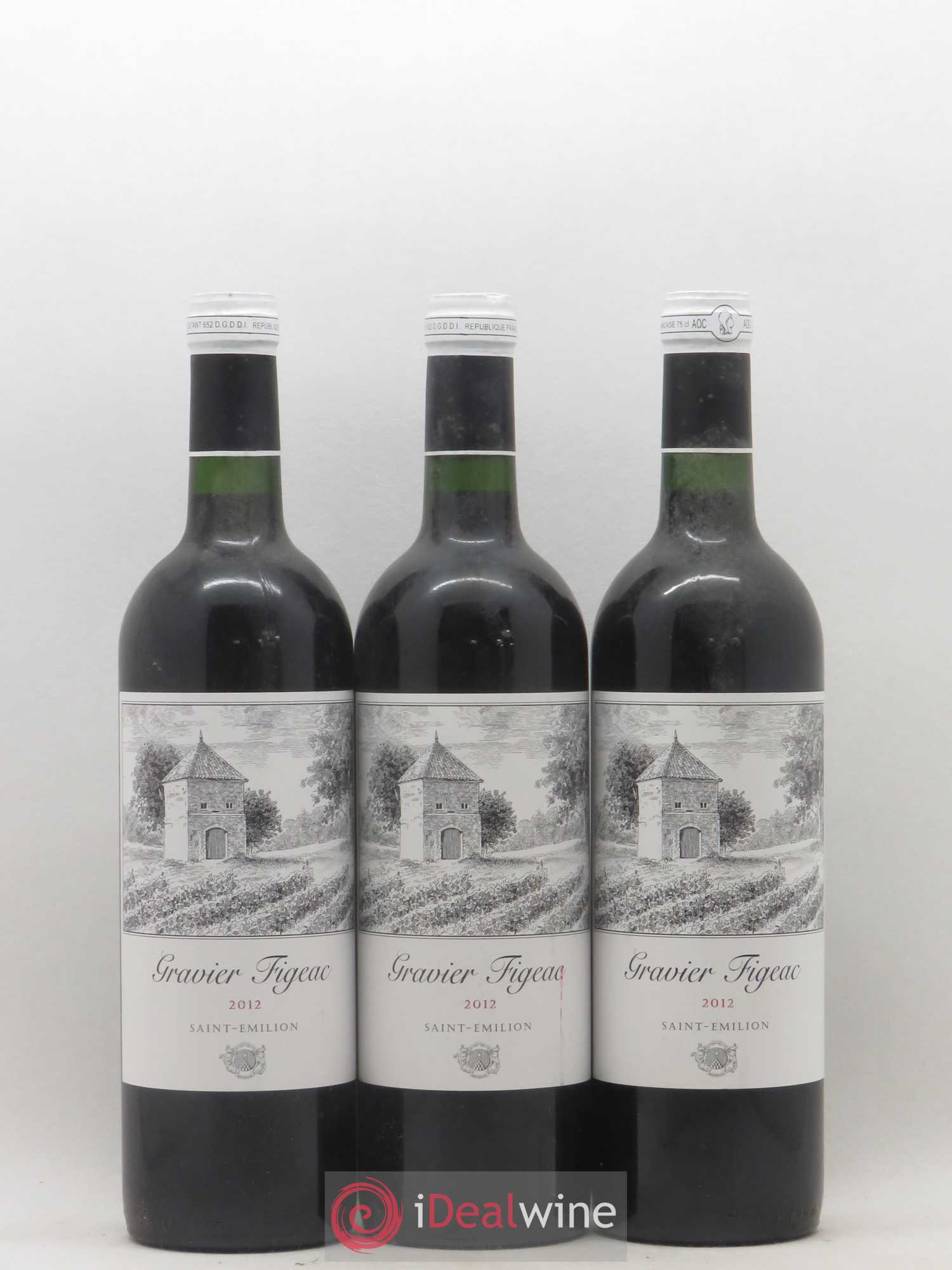 Saint-Émilion Gravier Figeac (sans prix de réserve) 2012 - Posten von 3 Flaschen - 0