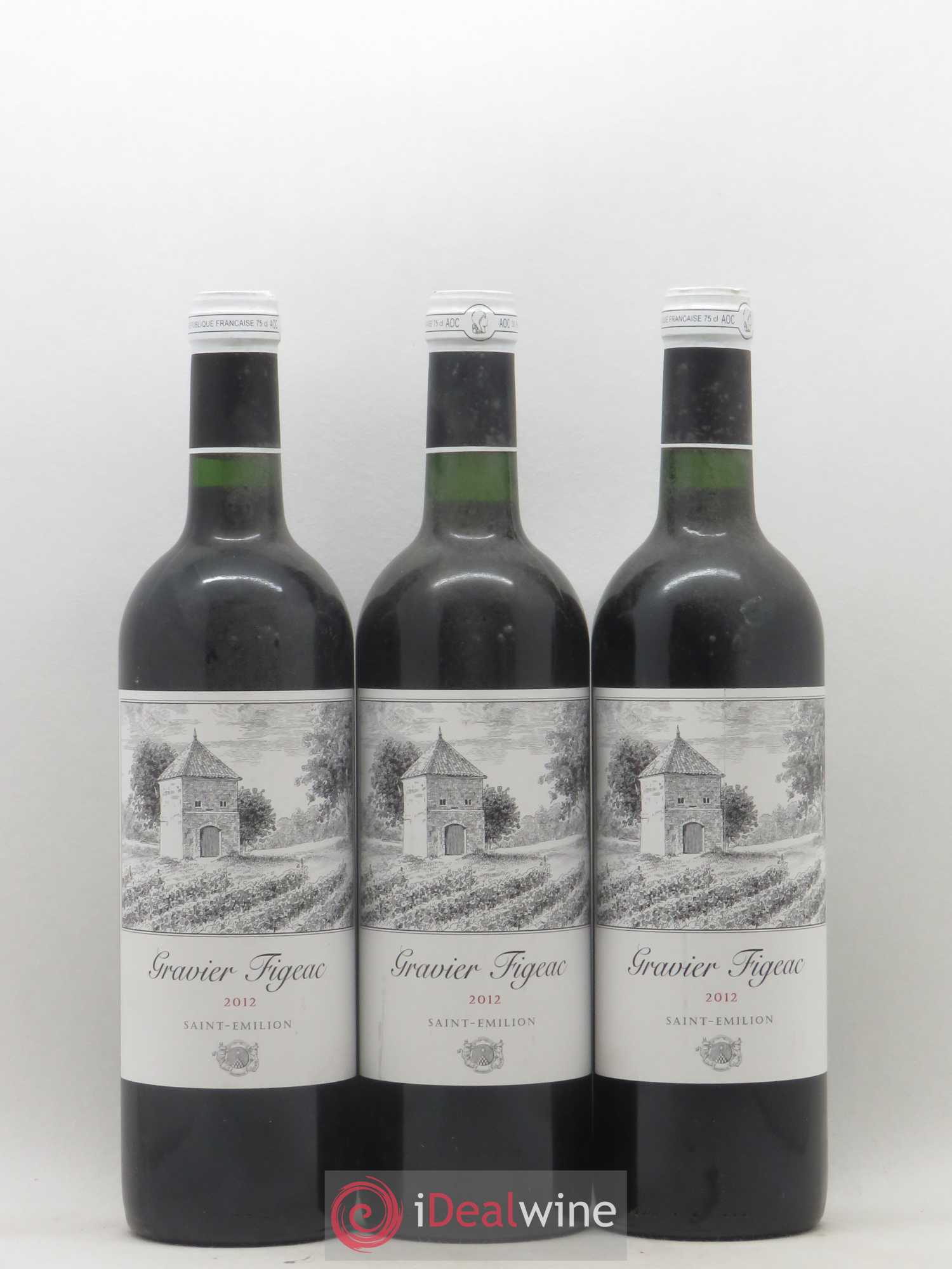 Saint-Émilion Gravier Figeac (sans prix de réserve) 2012 - Posten von 3 Flaschen - 0