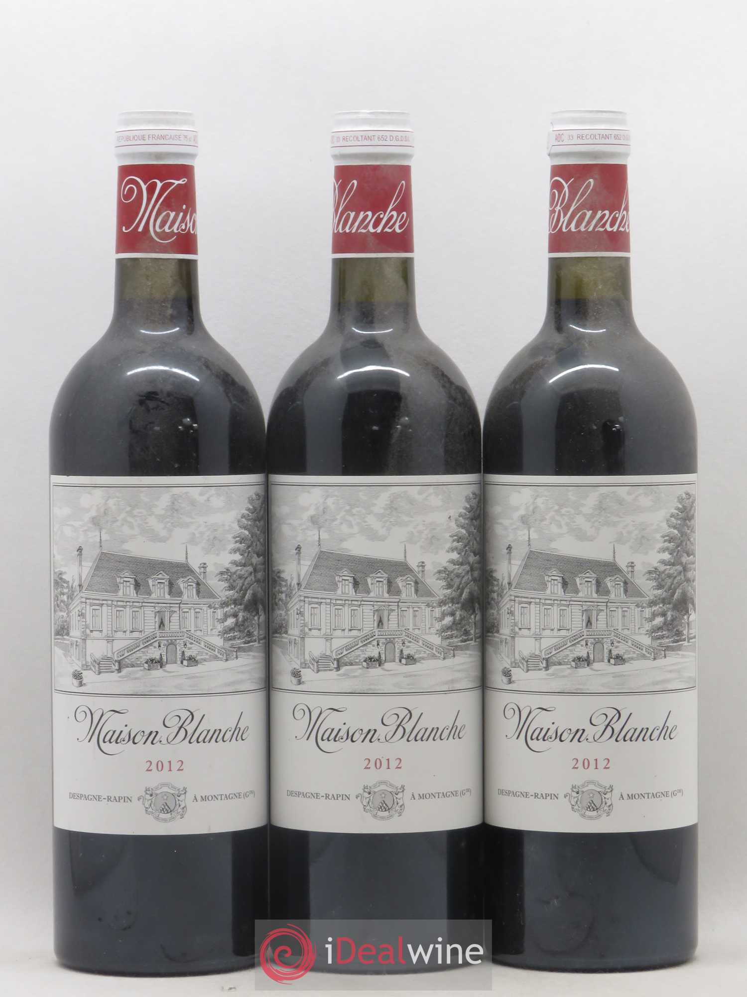 Château Maison Blanche (sans prix de réserve) 2012 - Lot de 3 bouteilles - 0