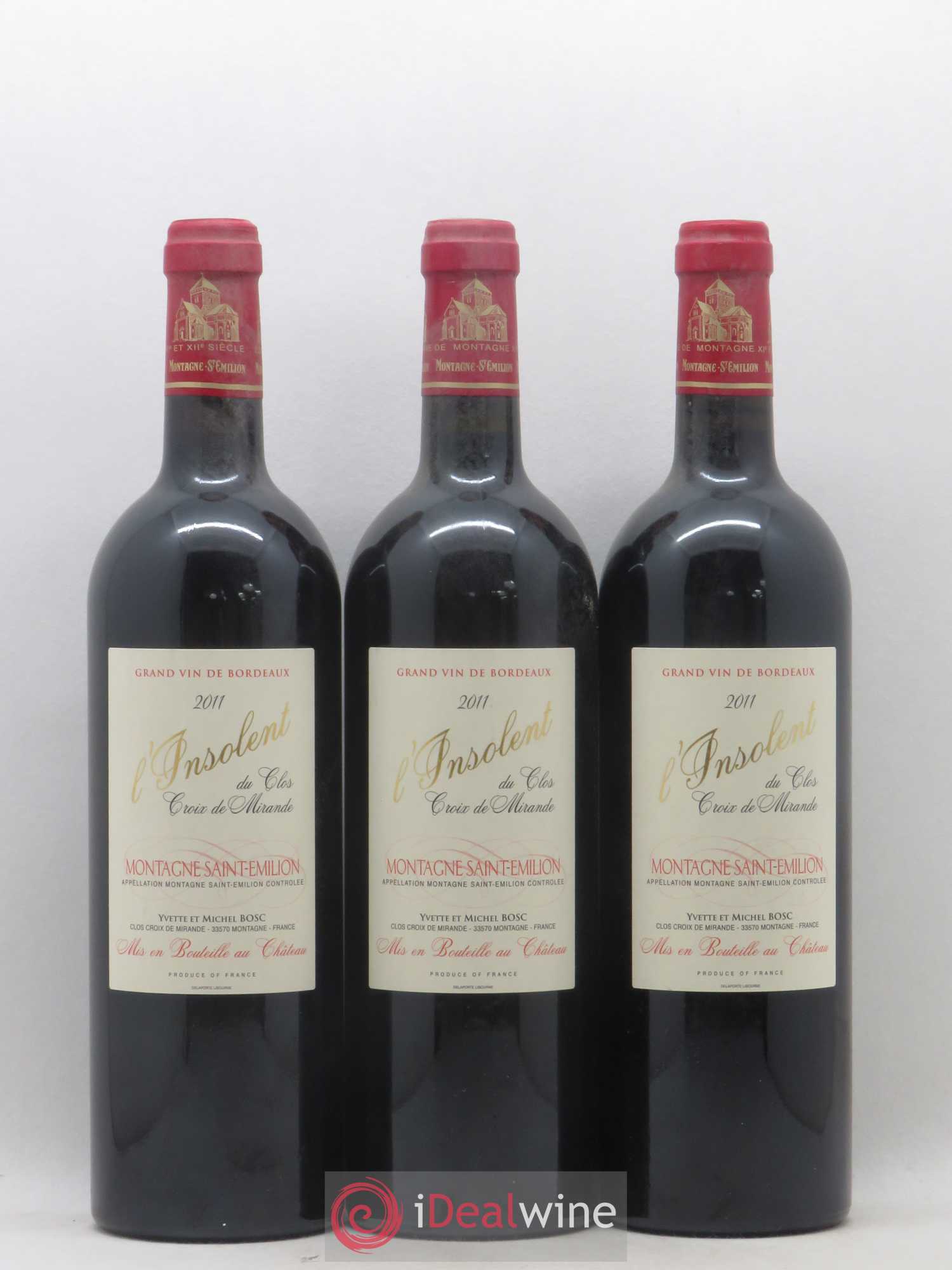 Montagne Saint-Émilion L'insolent du clos Croix de Mirande (sans prix de réserve) 2011 - Posten von 6 Flaschen - 1