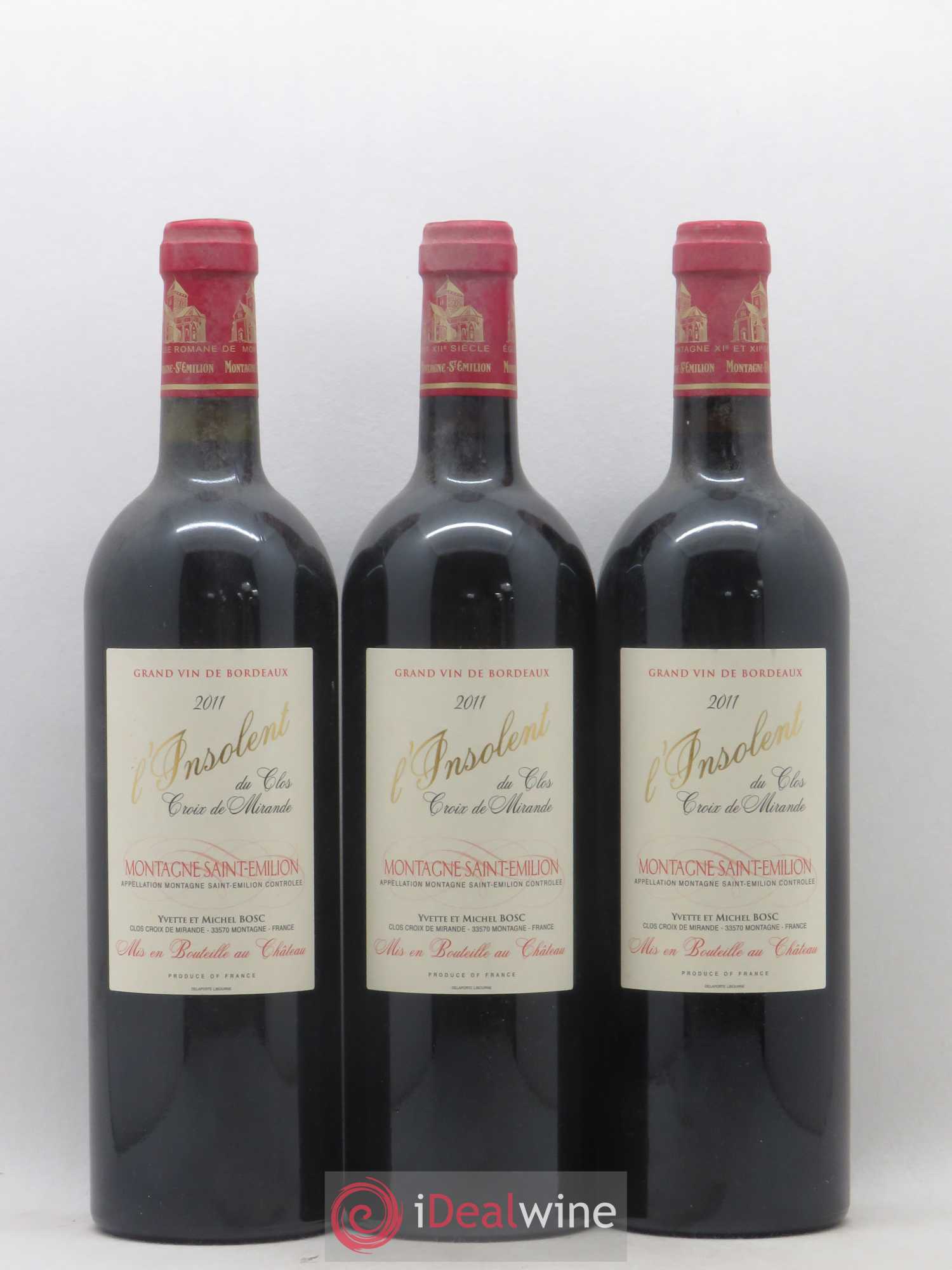 Montagne Saint-Émilion L'insolent du clos Croix de Mirande (sans prix de réserve) 2011 - Posten von 6 Flaschen - 2